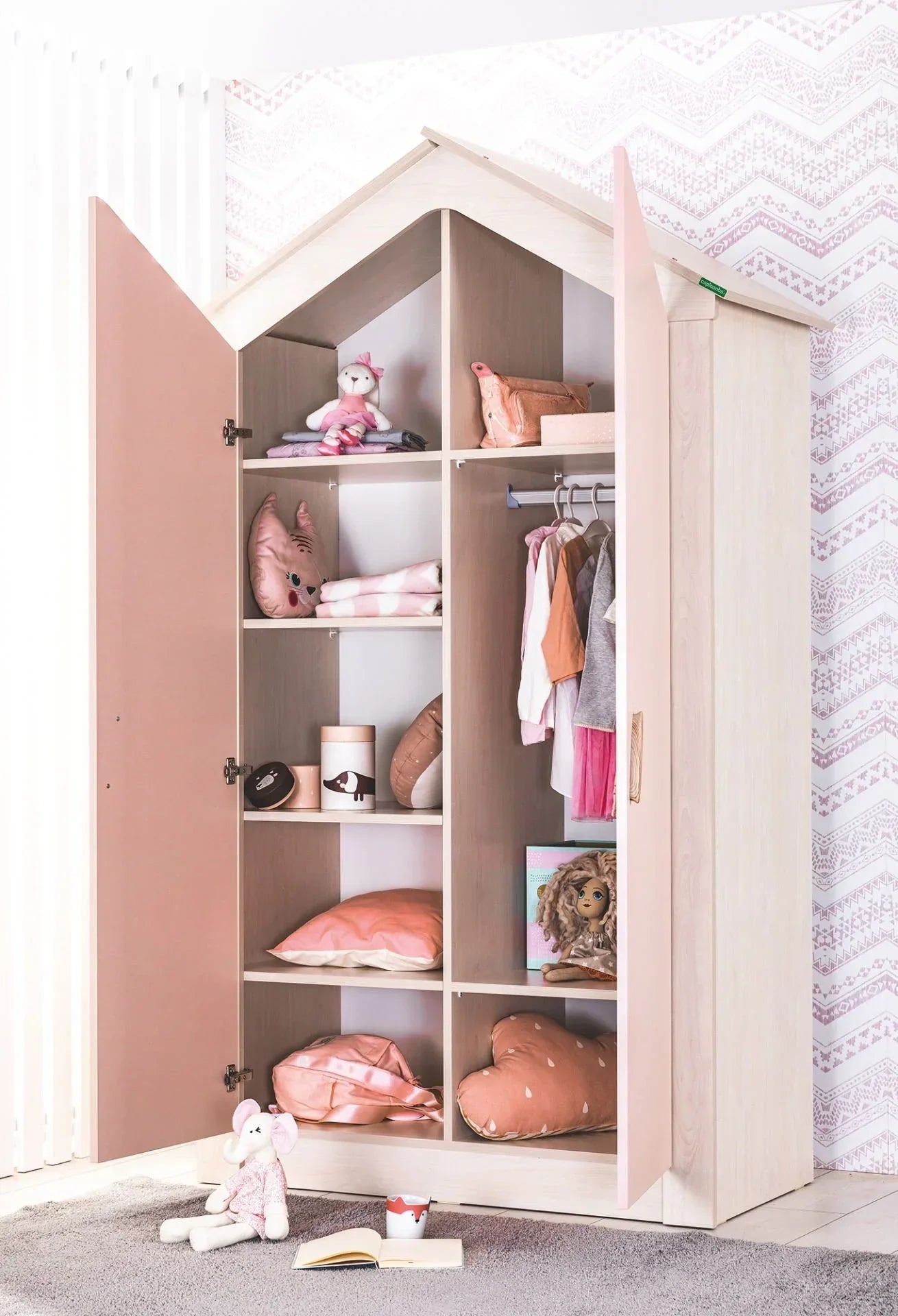 Cameretta Completa Pink House Casetta + Materasso OMAGGIO: Letto, Armadio e Cassettiera