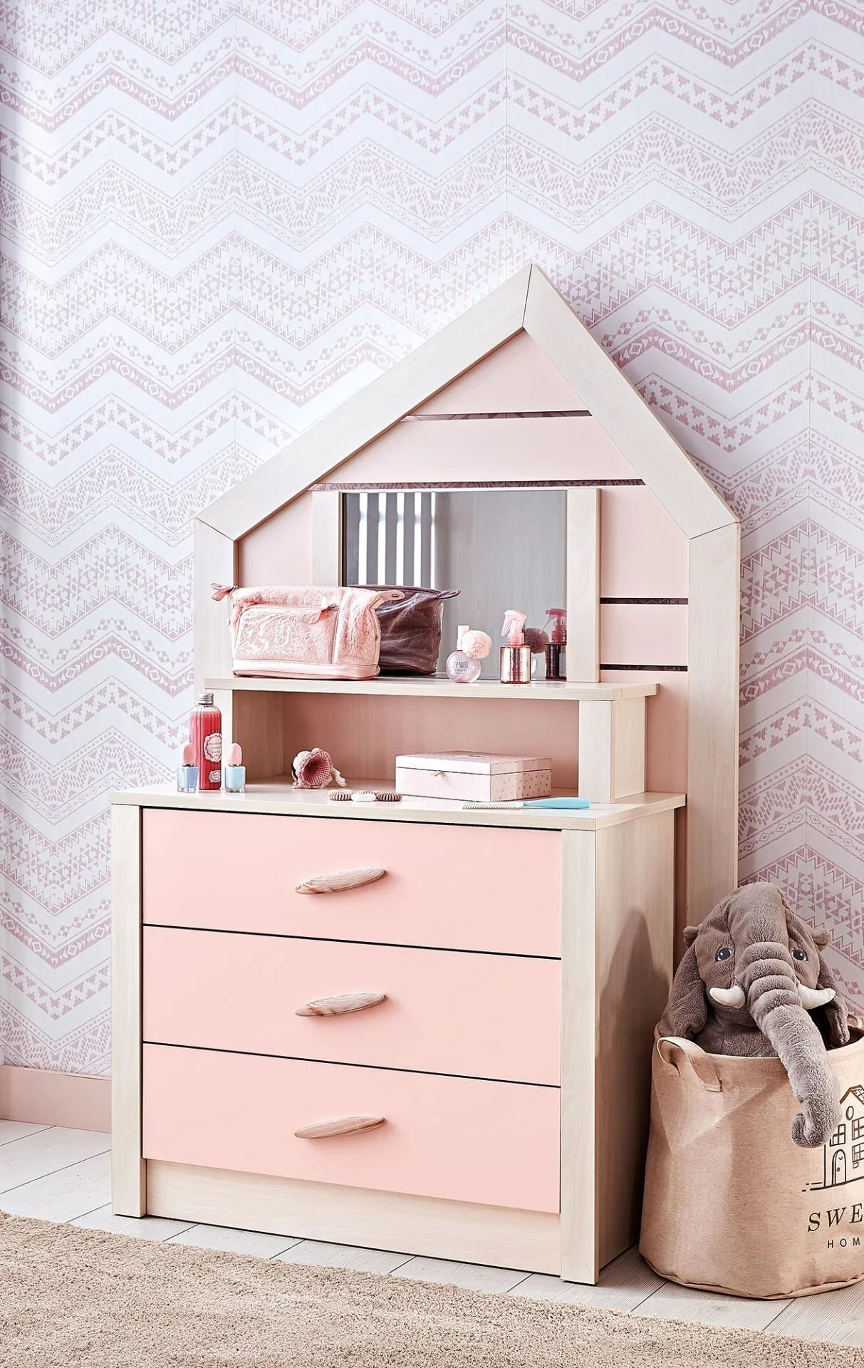 Cassettiera Pink House