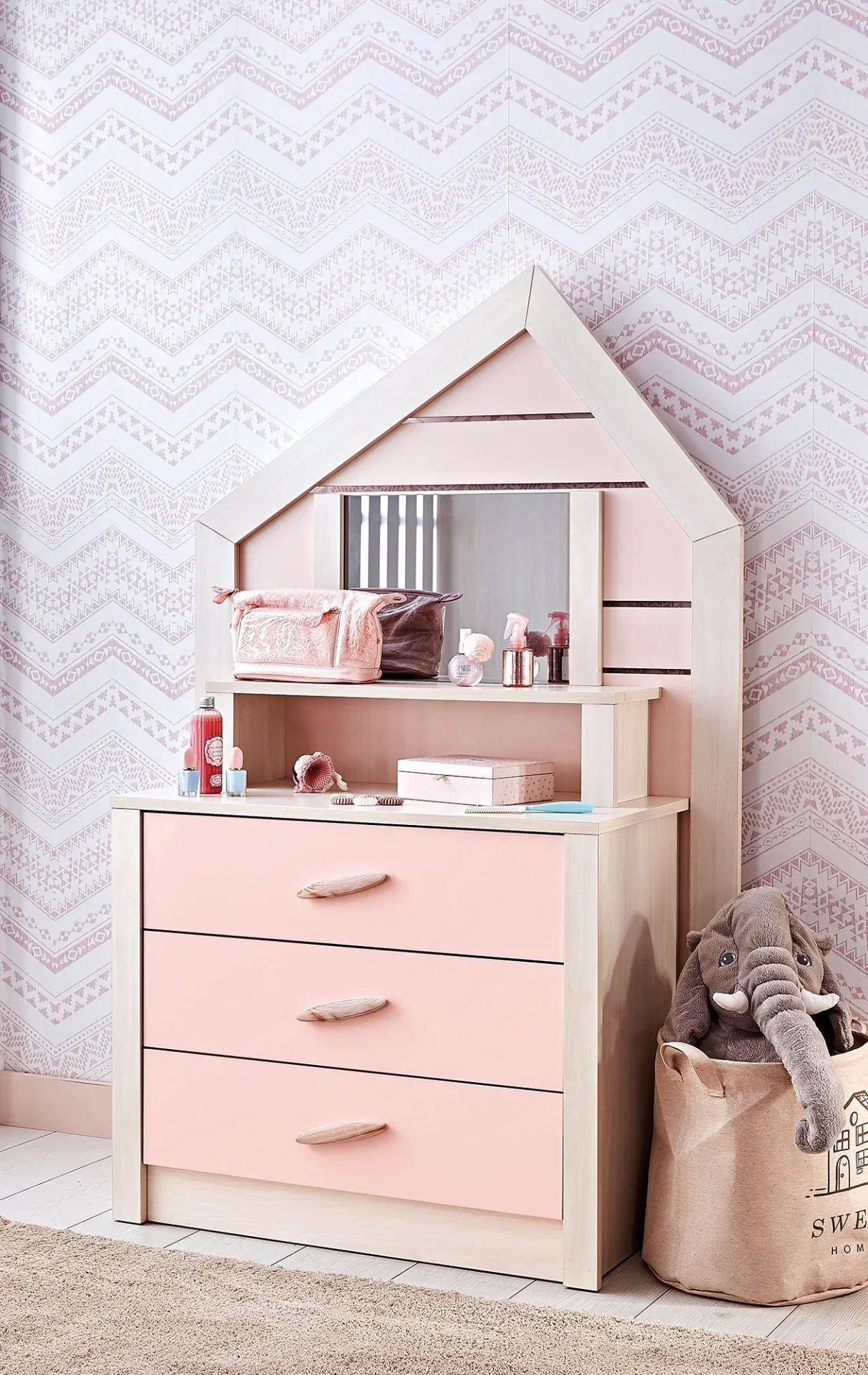 Cameretta Completa Pink House Casetta + Materasso OMAGGIO: Letto, Armadio e Cassettiera