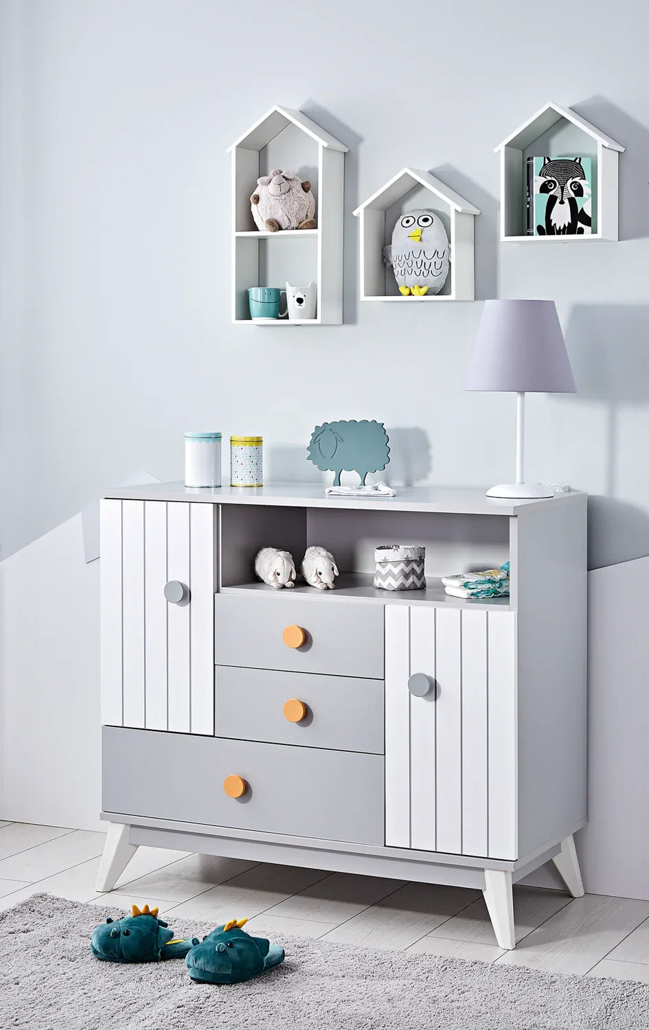Cameretta Completa Bird House + Materasso OMAGGIO: Letto Montessori, Armadio e Comò