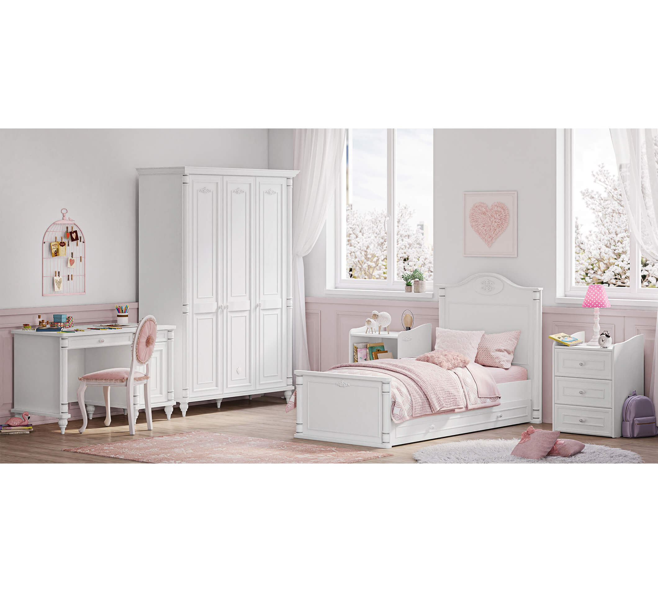 Letto per Bambini Baby Romantic Crescente (con Letto per Genitori) (80x180 cm)