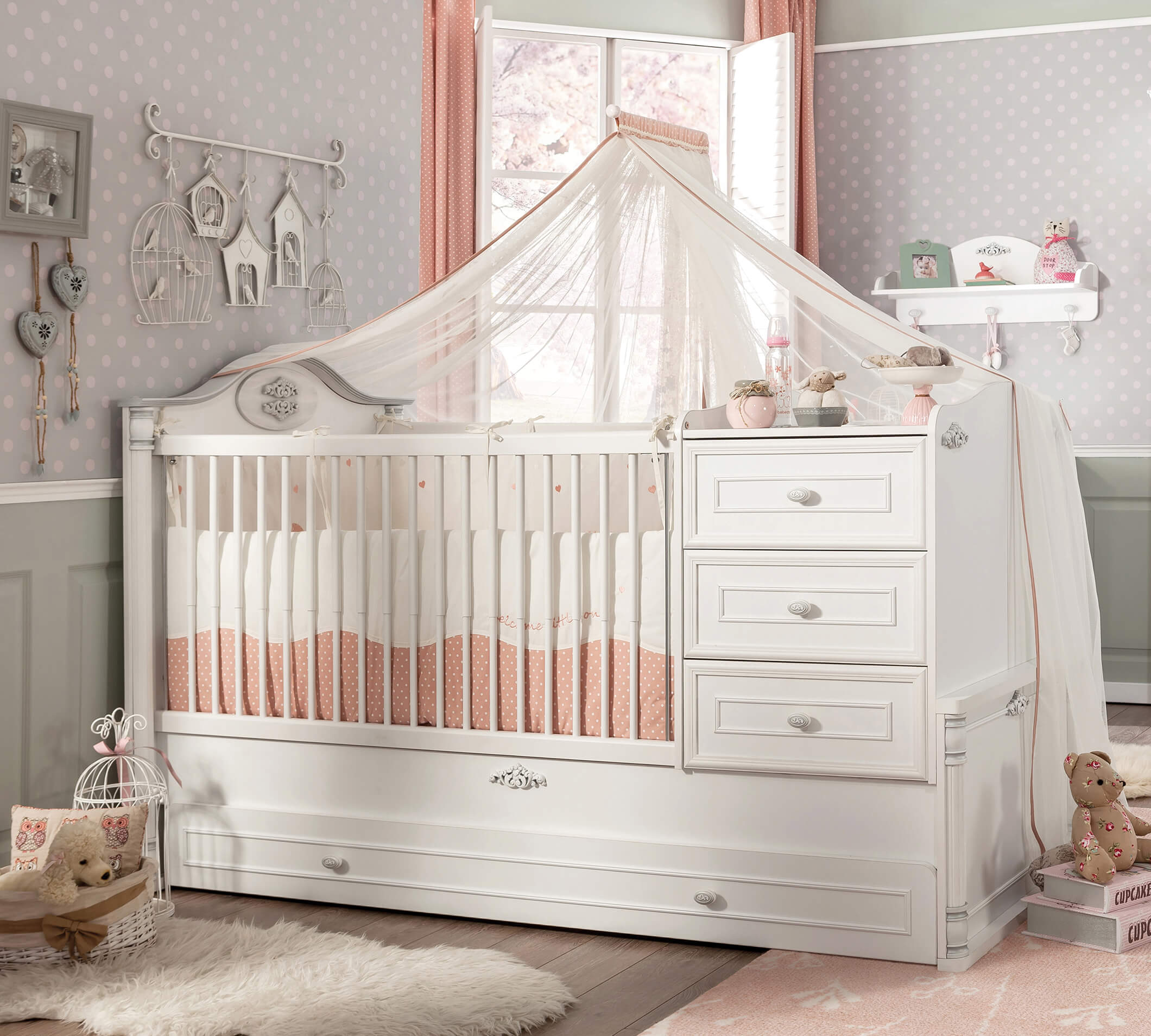 Letto per Bambini Baby Romantic Crescente (con Letto per Genitori) (80x180 cm)