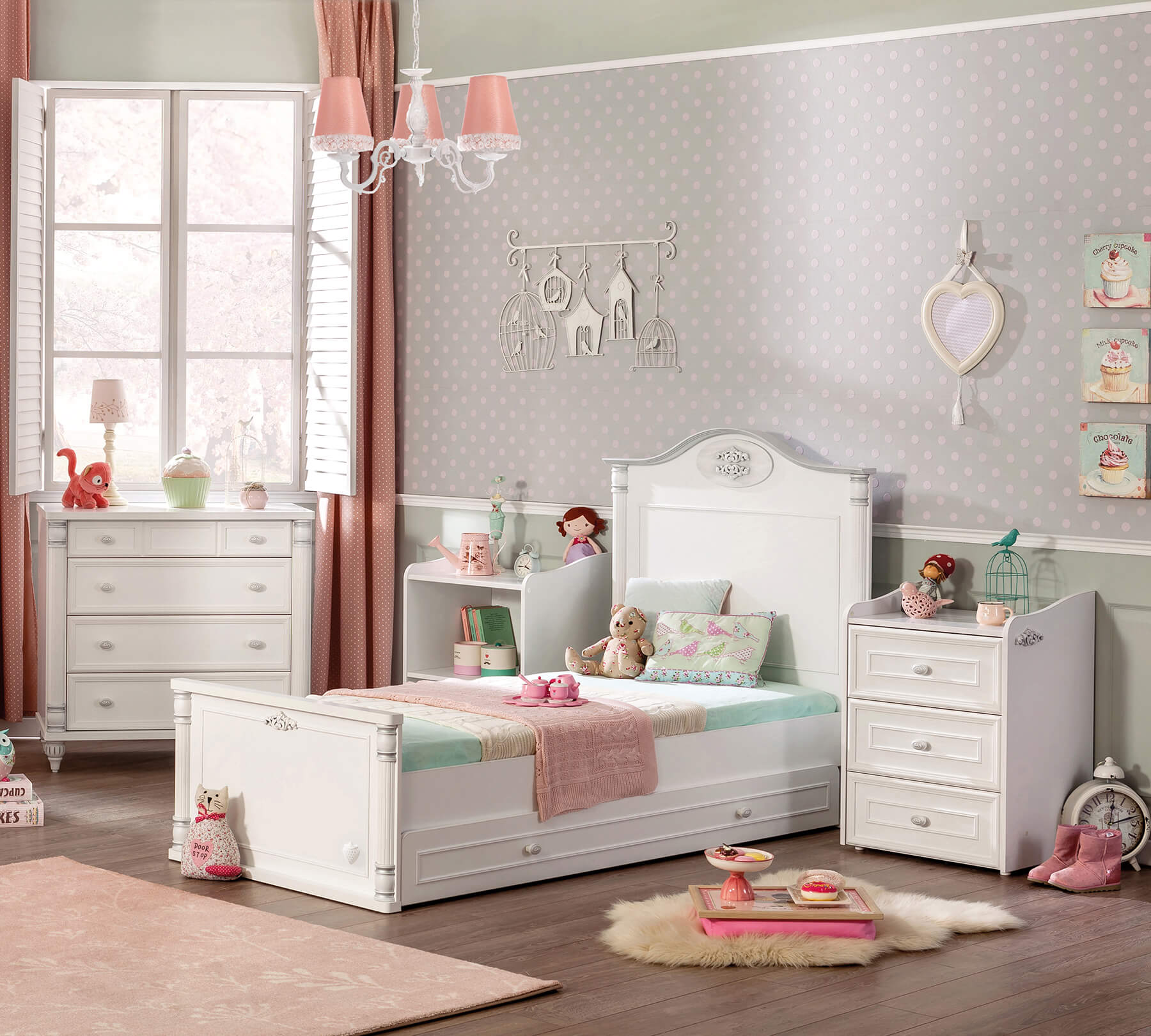Letto per Bambini Baby Romantic Crescente (con Letto per Genitori) (80x180 cm)