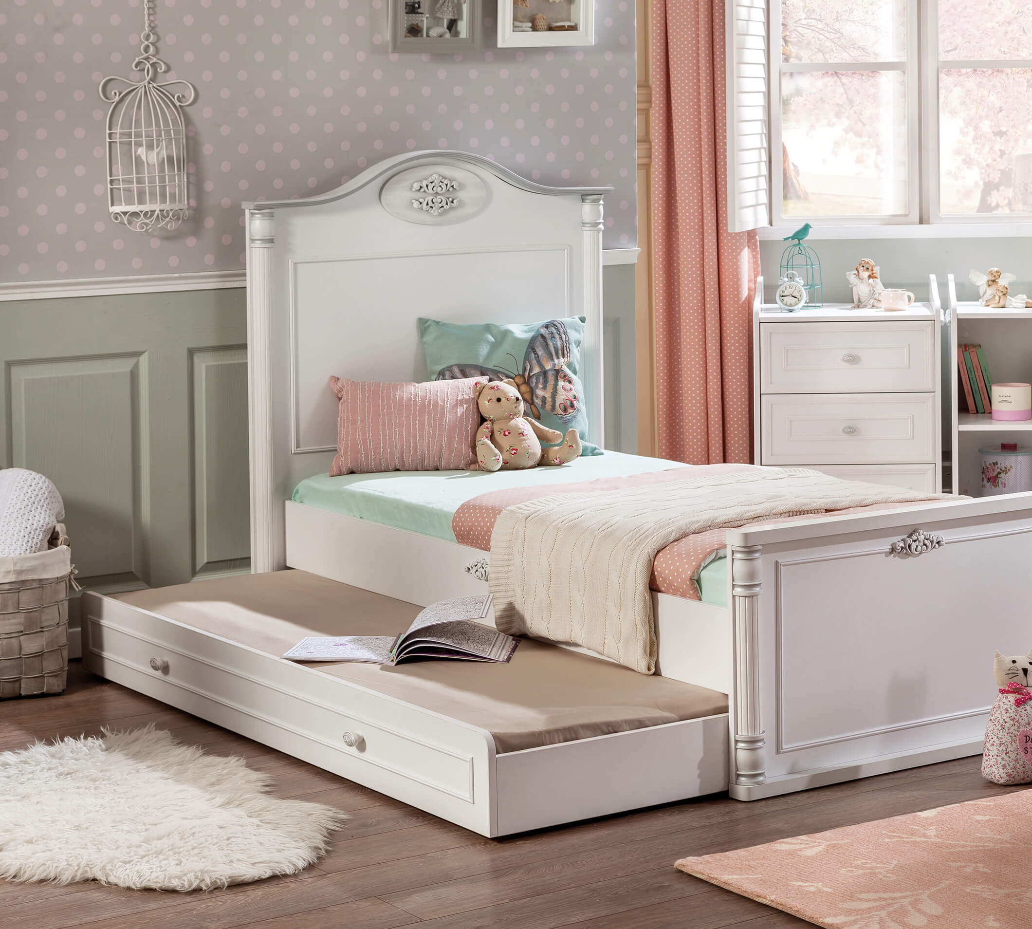Letto per Bambini Baby Romantic Crescente (con Letto per Genitori) (80x180 cm)