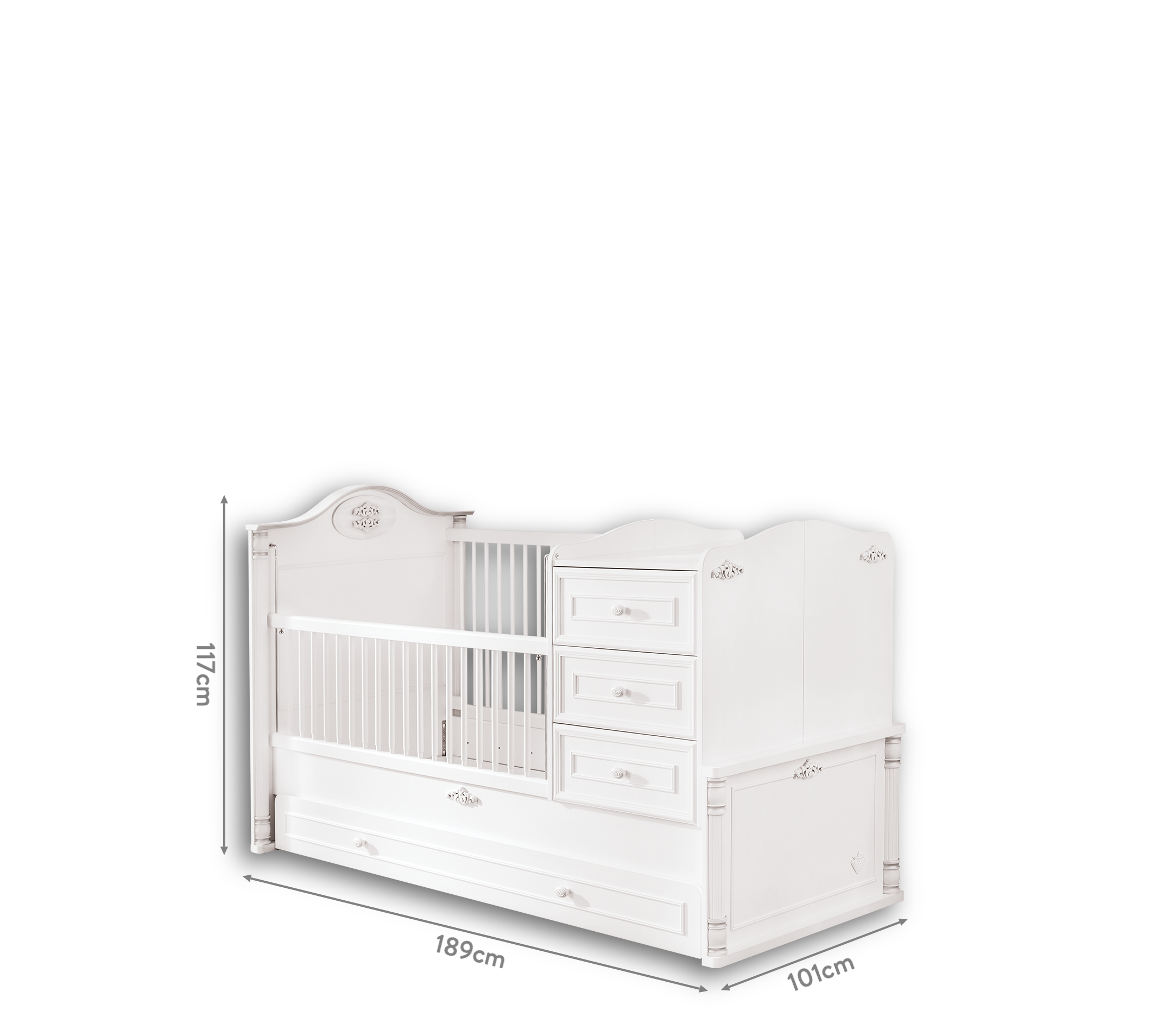 Letto per Bambini Baby Romantic Crescente (con Letto per Genitori) (80x180 cm)