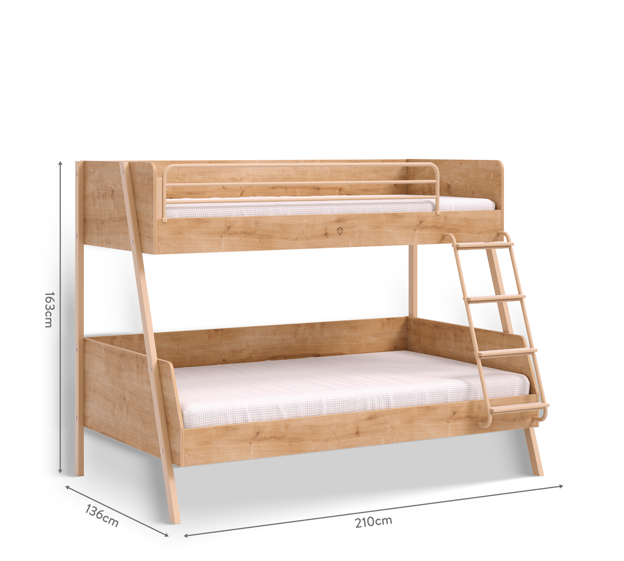 Letto a Castello Largo Mocha (90x200-120x200 cm)
