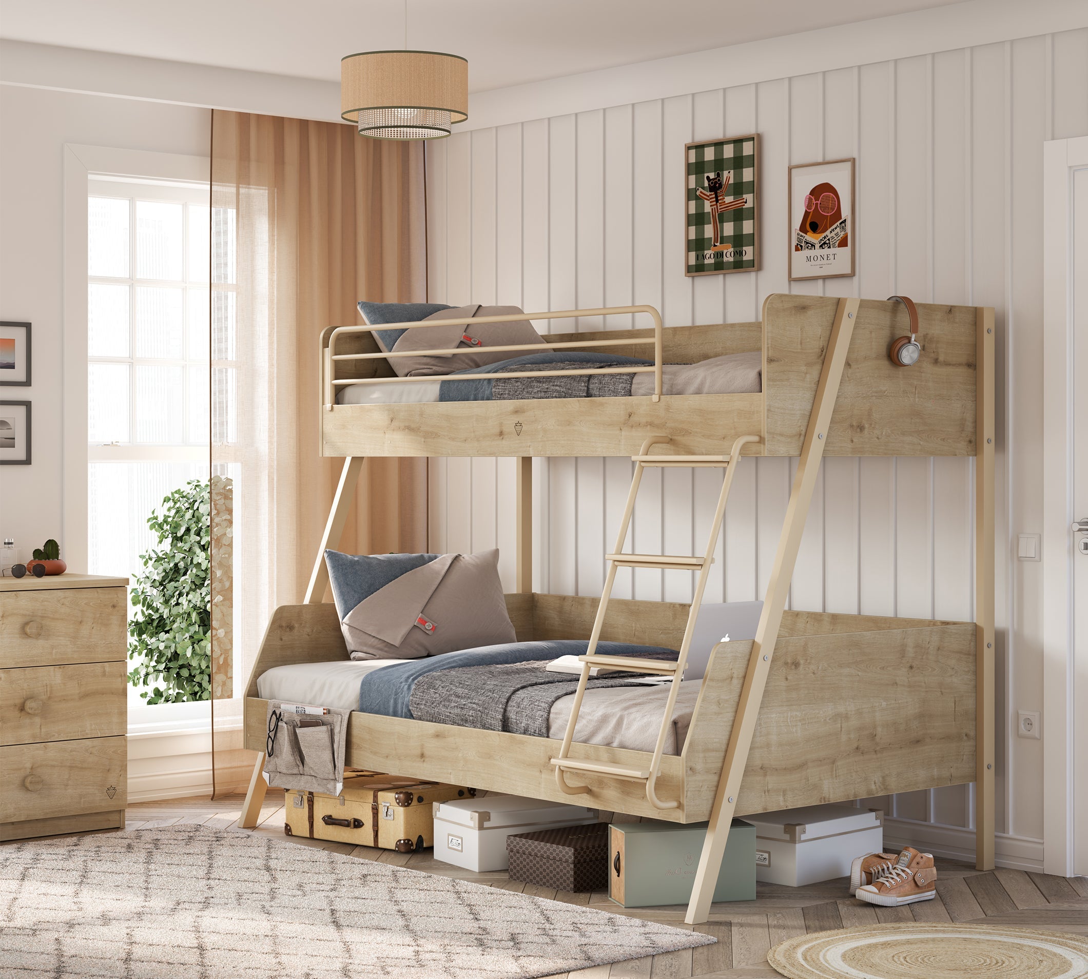 Letto a Castello Largo Mocha (90x200-120x200 cm)