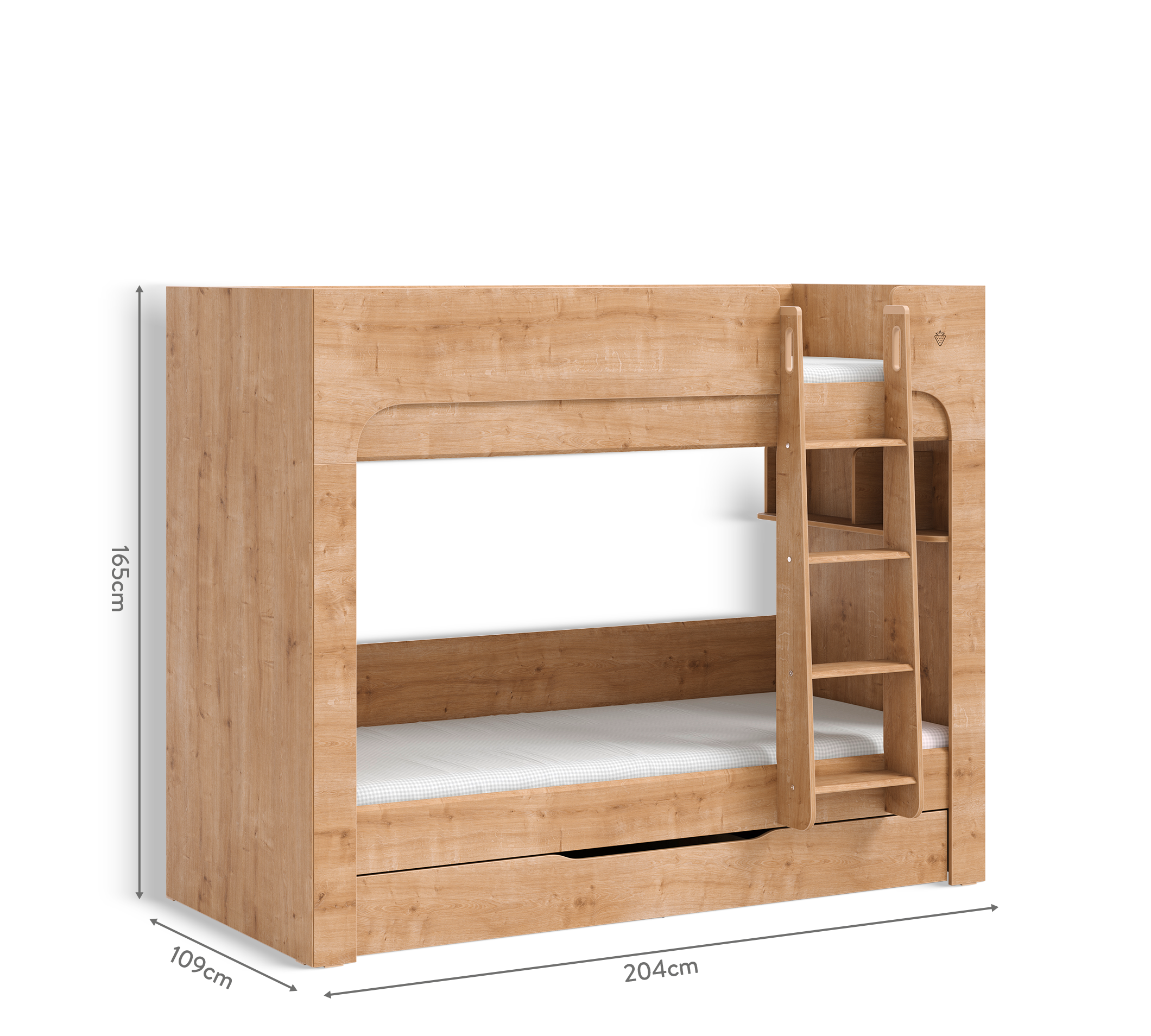 Letto a Castello Nest Mocha con Cassetto Estraibile (90x200 cm)