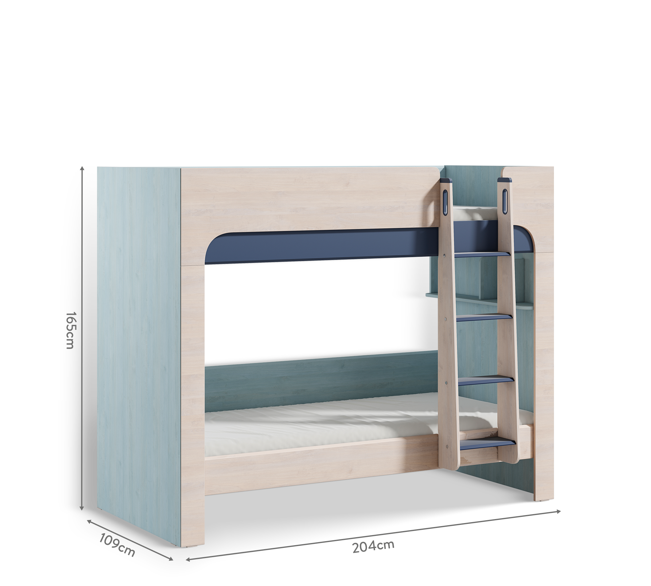Letto a Castello Trio Stretto con Cassetto Estraibile (90x200 cm)