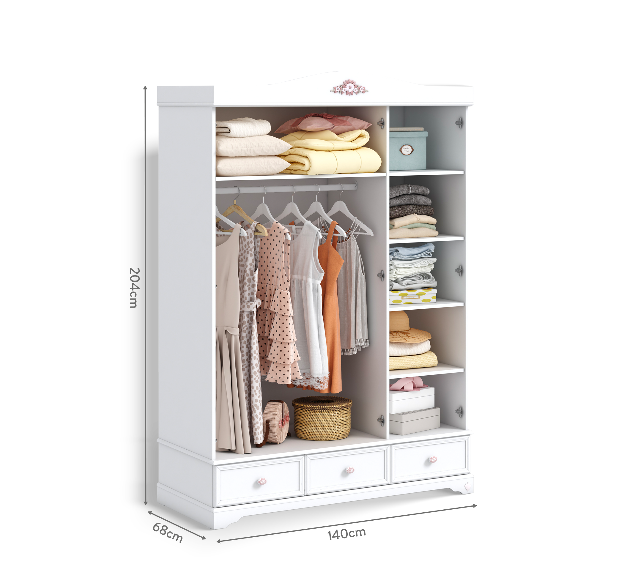 Armadio Rustik White a 3 ante