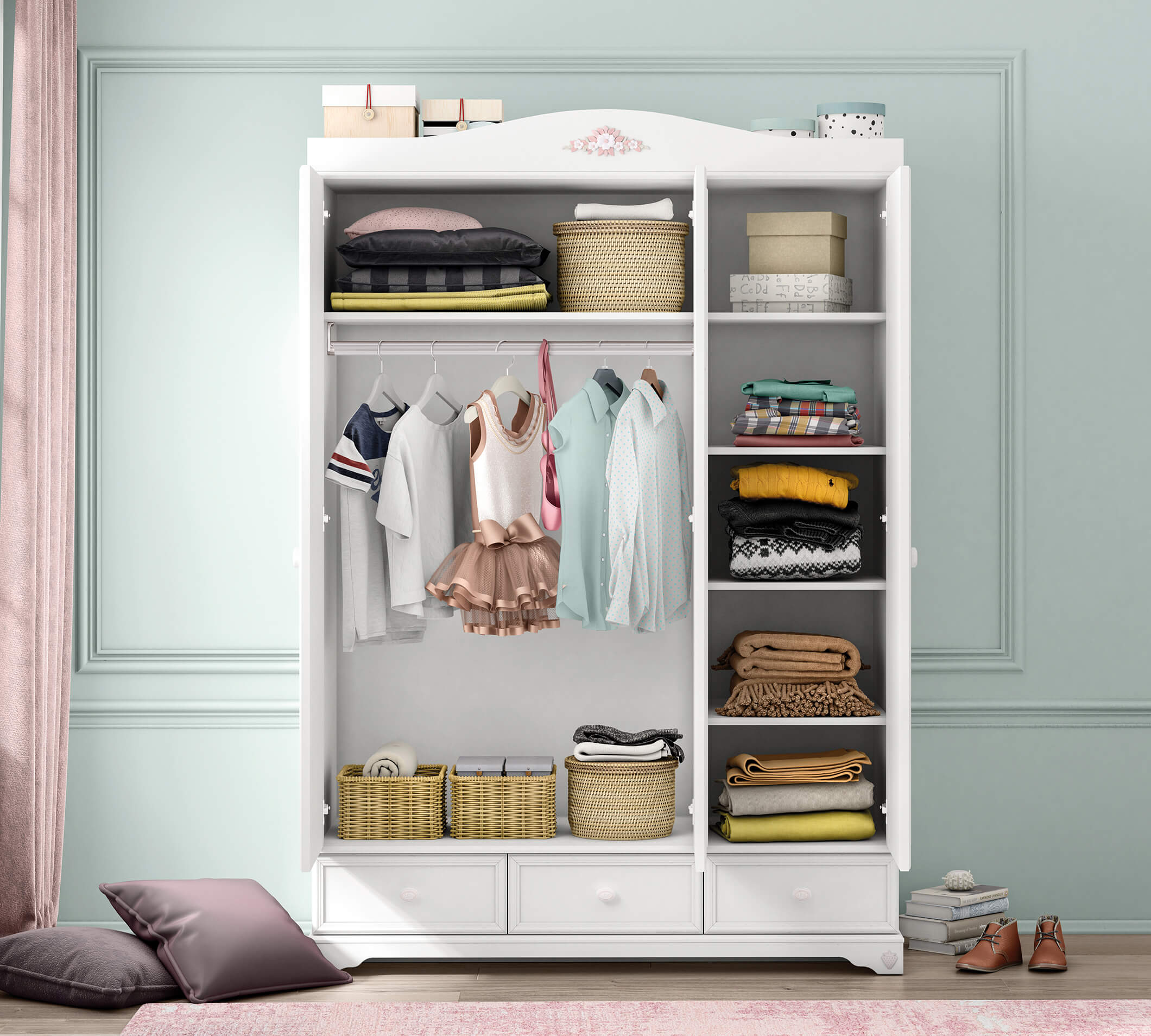 Armadio Rustik White a 3 ante