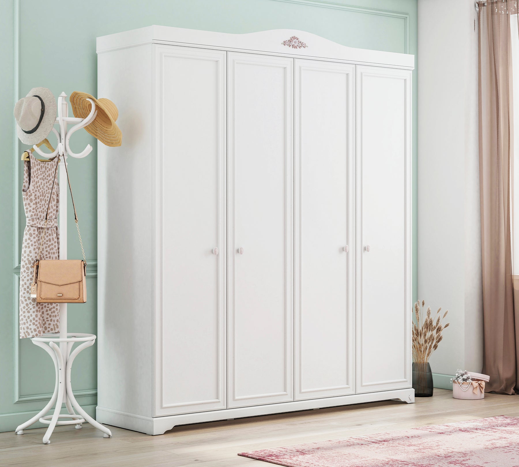 Armadio Rustik White a 4 Ante