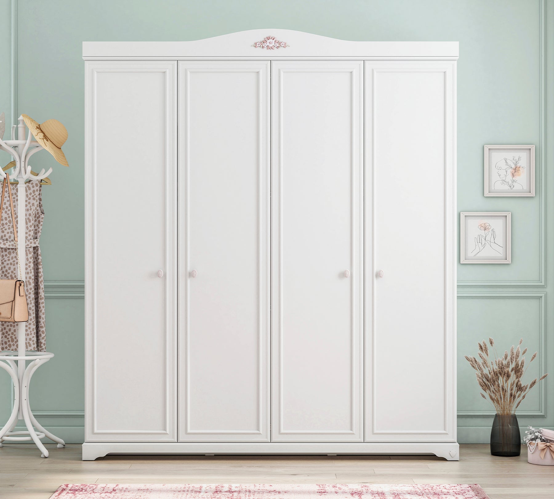 Armadio Rustik White a 4 Ante