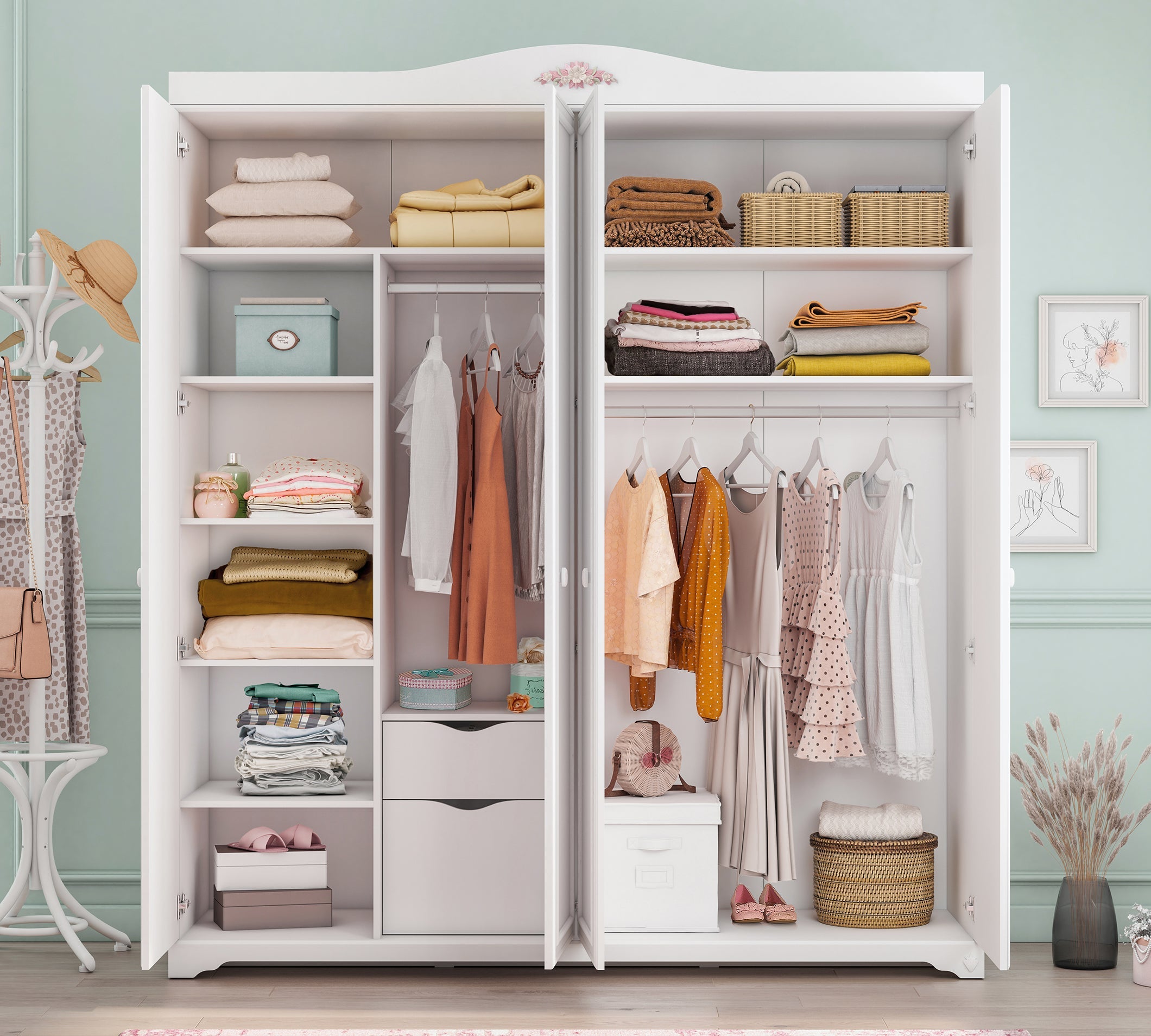 Armadio Rustik White a 4 Ante
