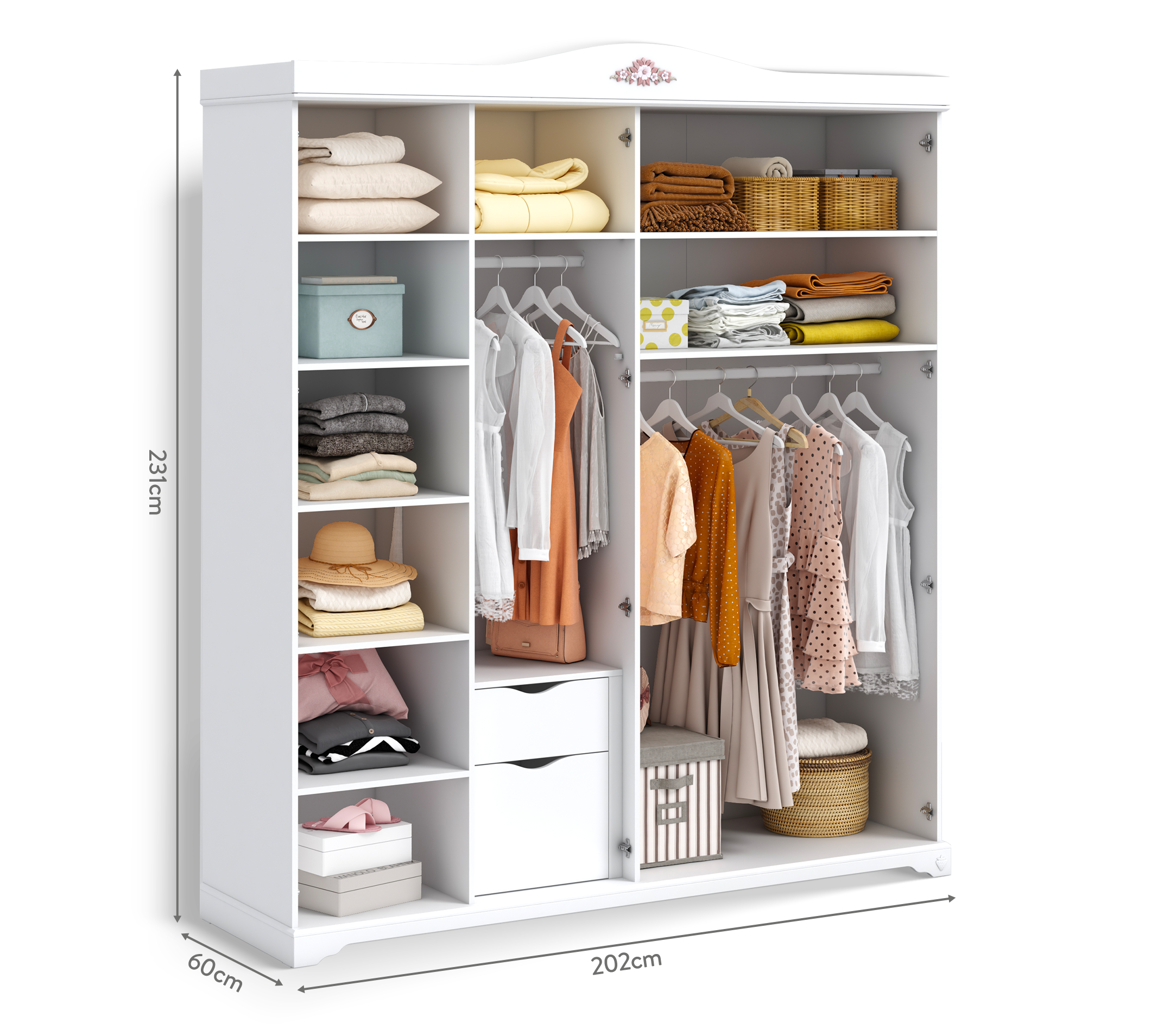 Armadio Rustik White a 4 Ante