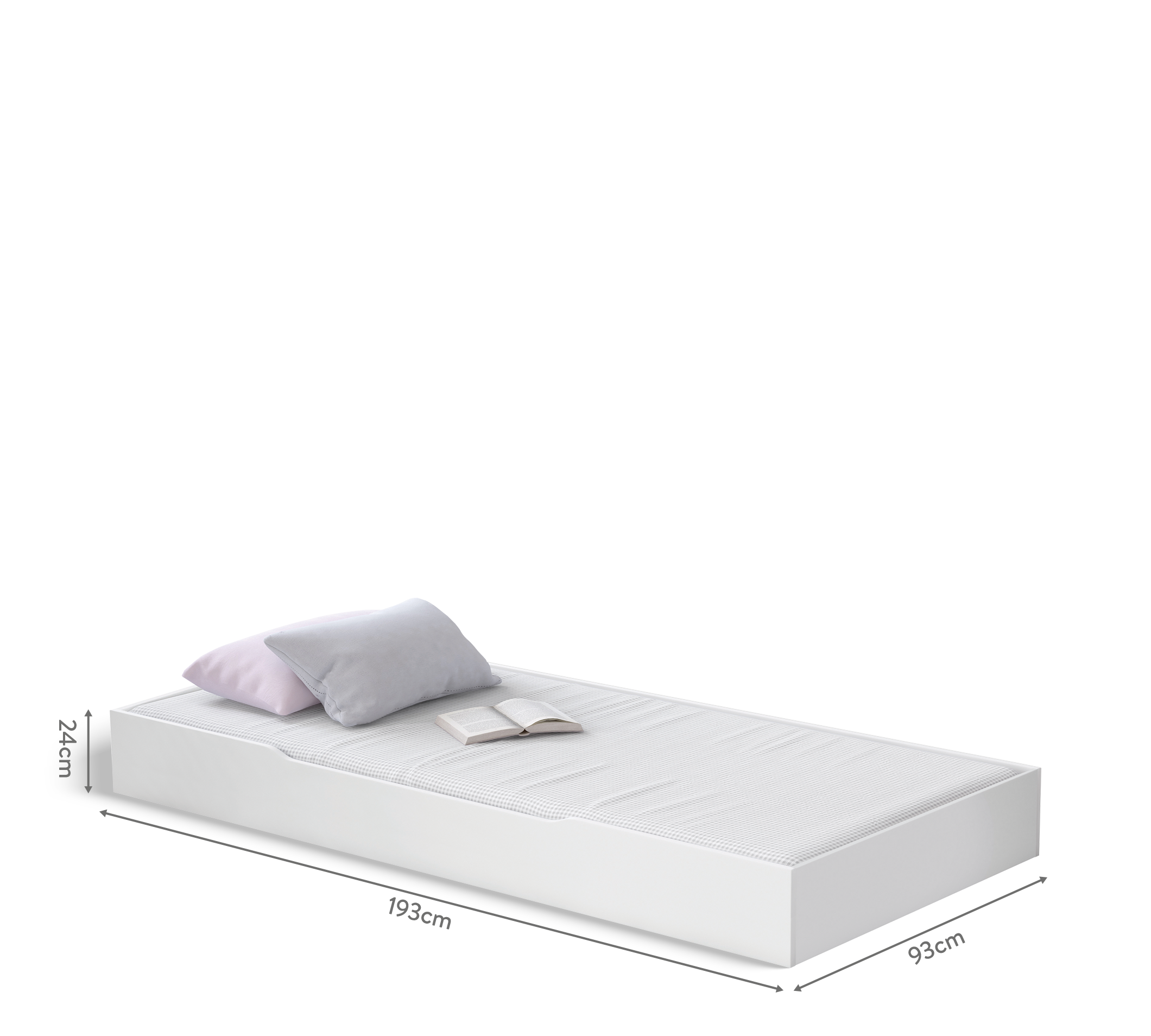 Letto Inferiore Rustik White (90x190 cm)