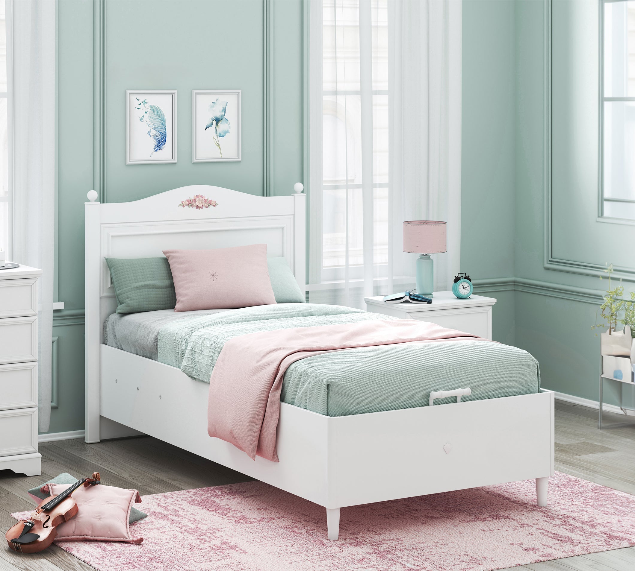 Base Letto Rustik Bianco