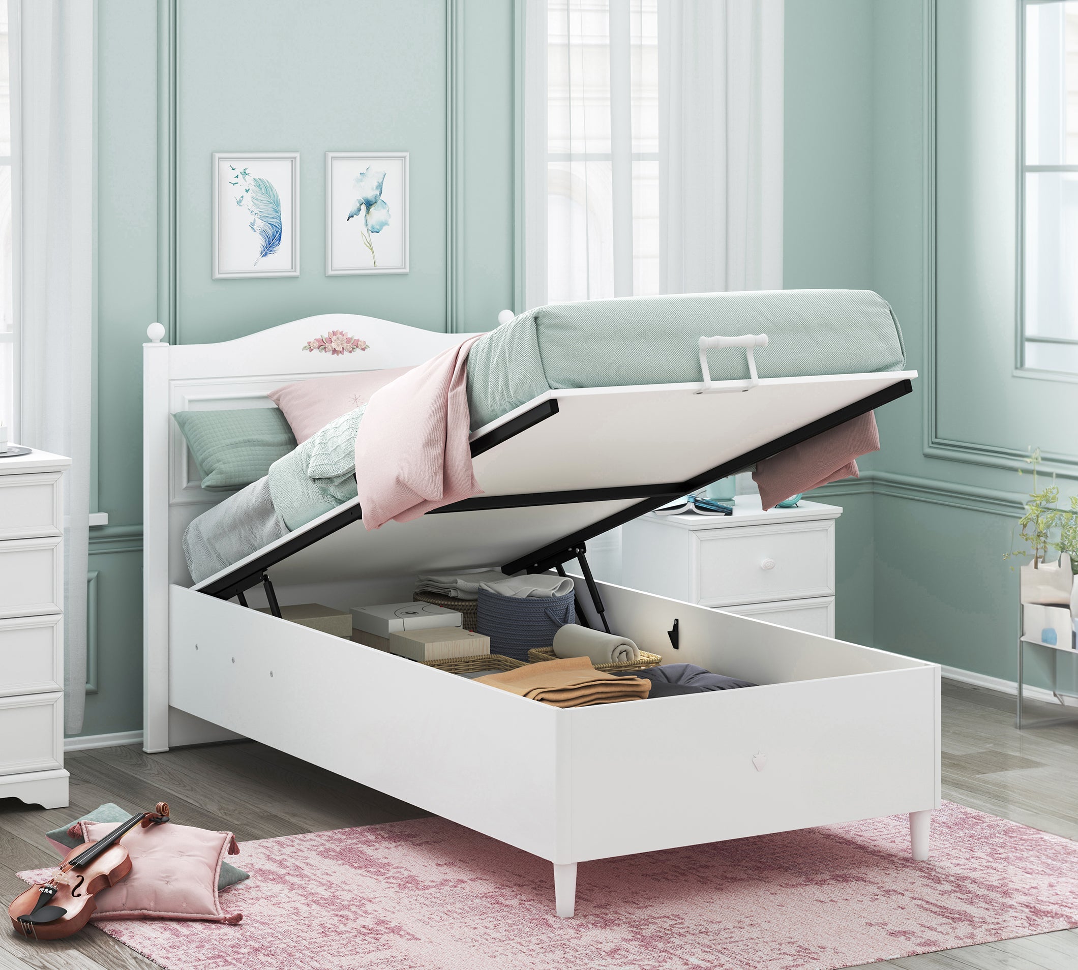Base Letto Rustik Bianco