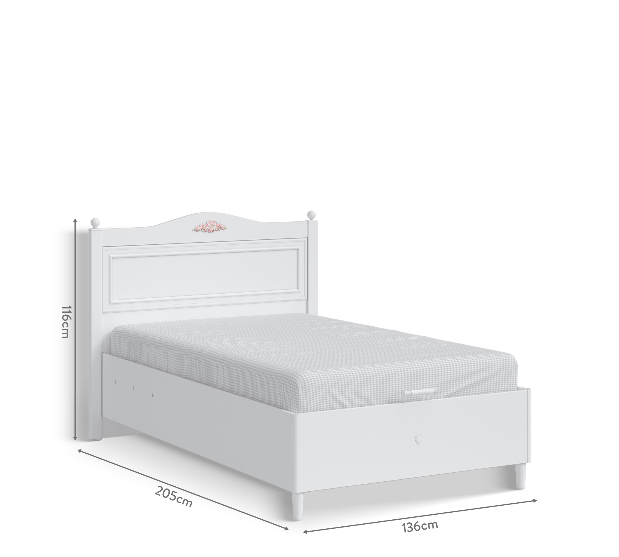 Base Letto Rustik Bianco