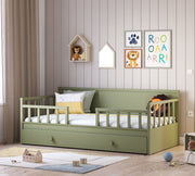 Letto Daybed Senza Tetto Verde (Con Letto Inferiore) (100x200 cm)
