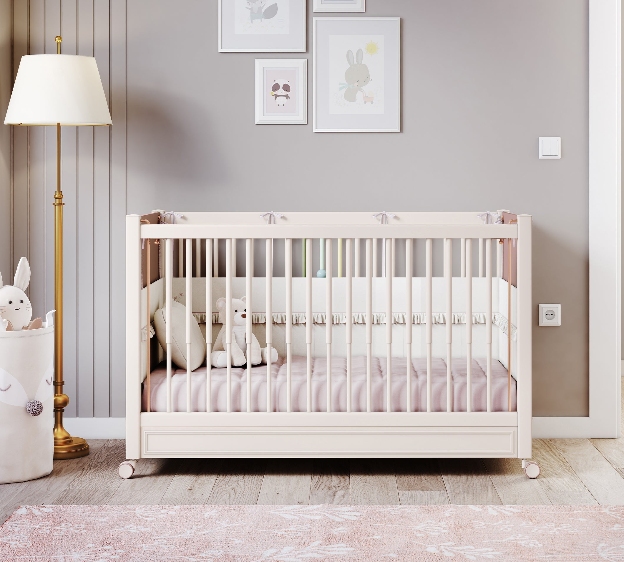 Culla Baby Elegance con Ruote (Laterale per Mamma) (60x120 cm)