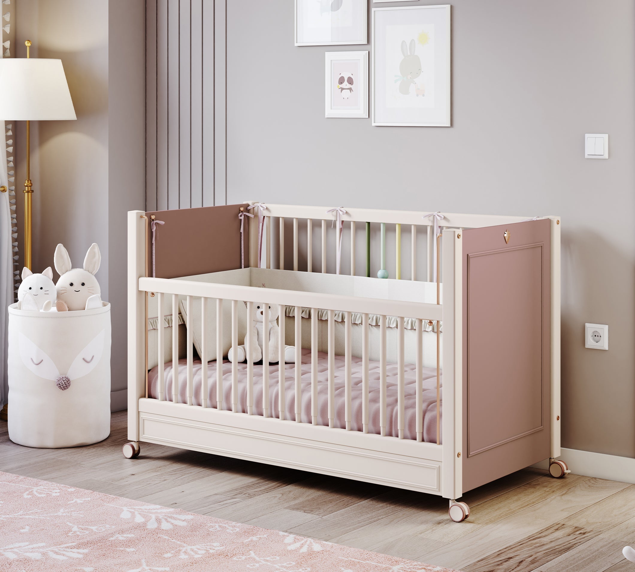 Culla Baby Elegance con Ruote (Laterale per Mamma) (60x120 cm)