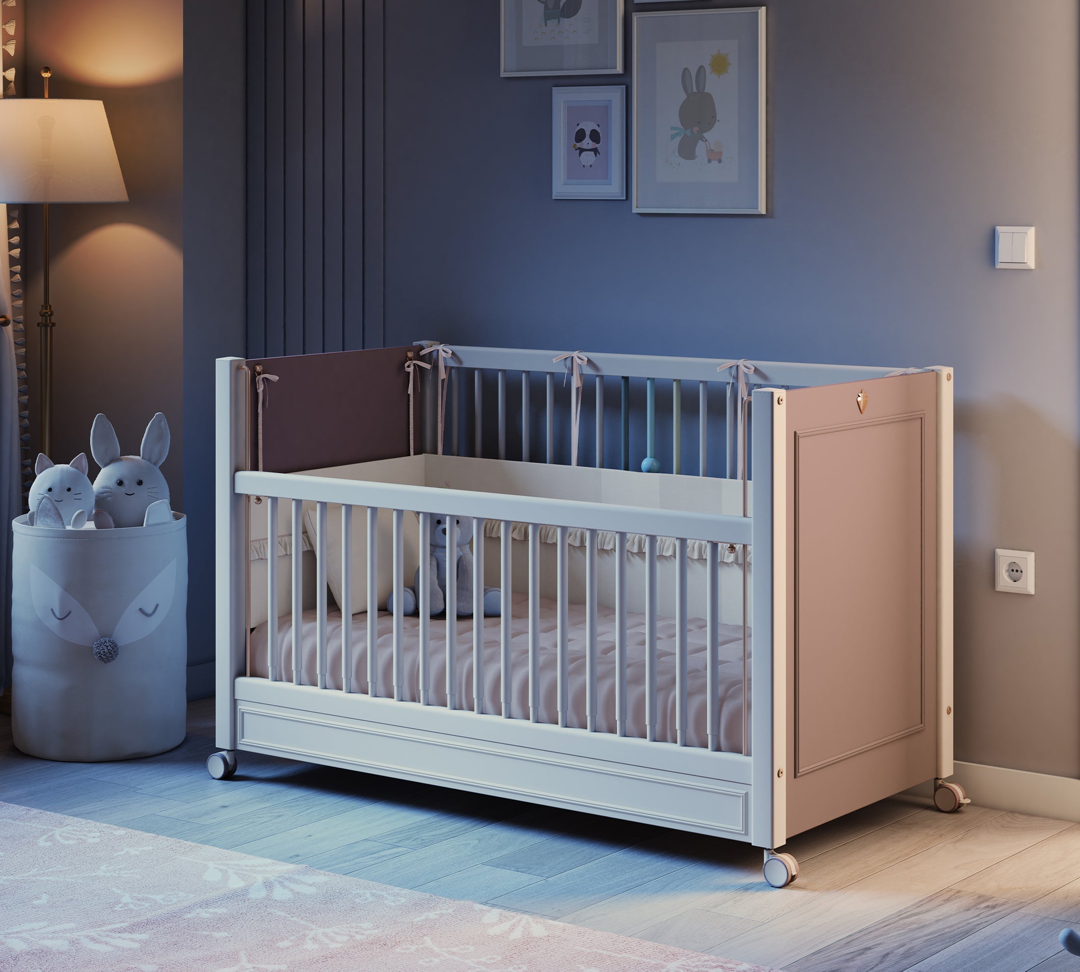 Culla Baby Elegance con Ruote (Laterale per Mamma) (60x120 cm)