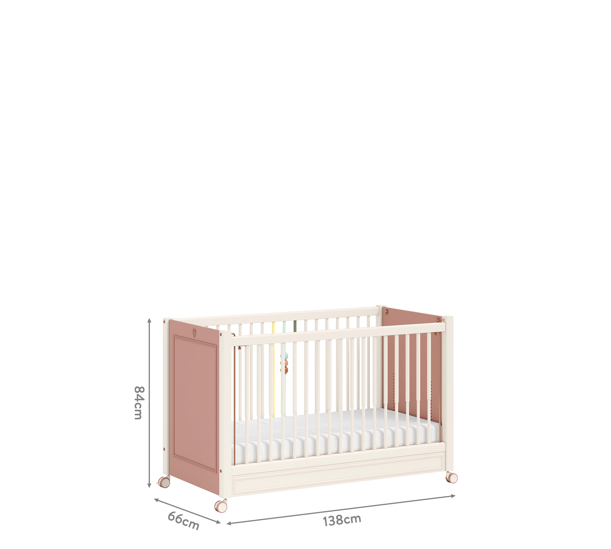 Culla Baby Elegance con Ruote (Laterale per Mamma) (60x120 cm)