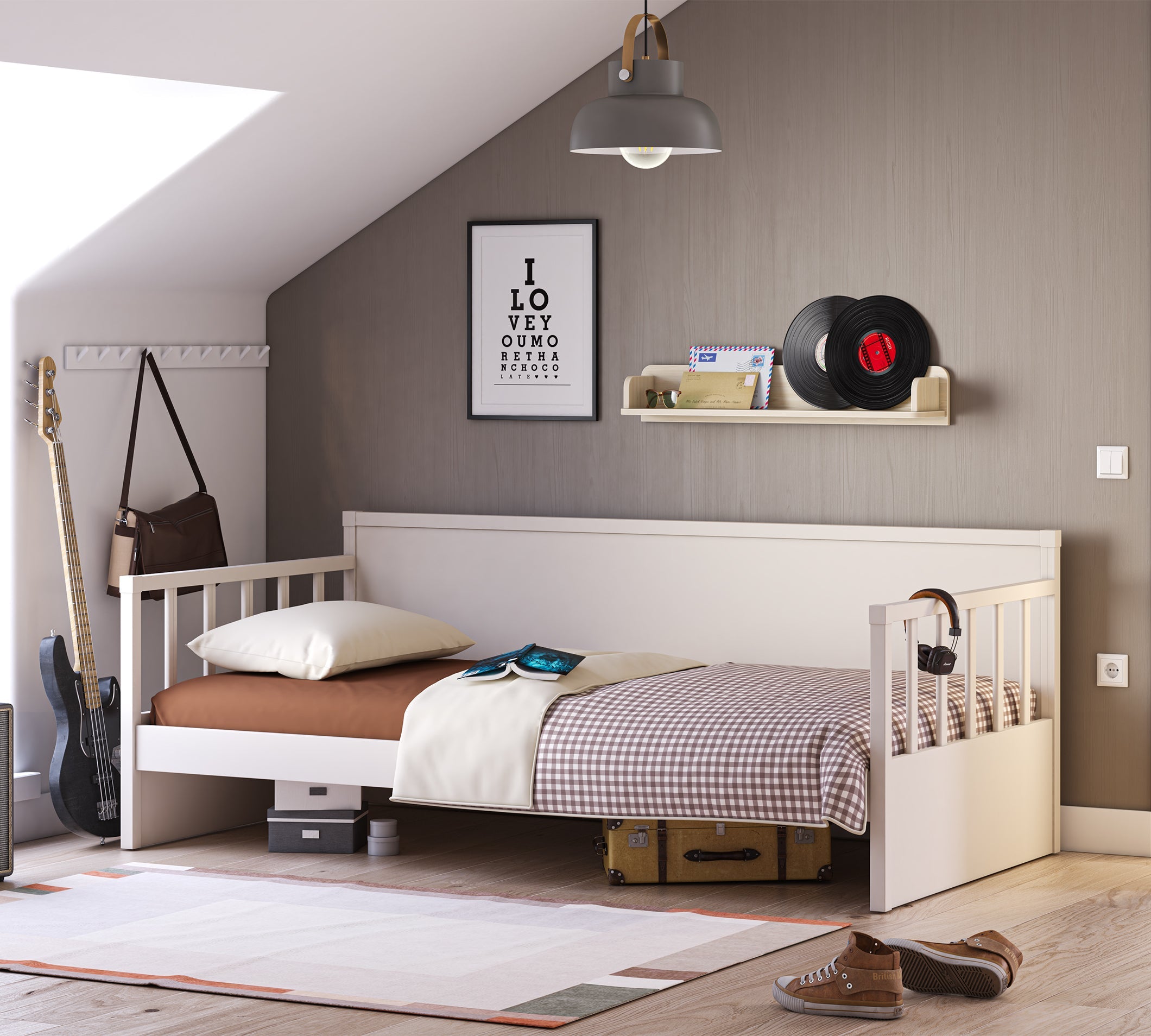 Letto Daybed Senza Tetto (Crema) (100x200 cm)