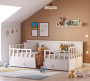 Letto Daybed Senza Tetto Crema (Con Letto Inferiore) (100x200 cm)