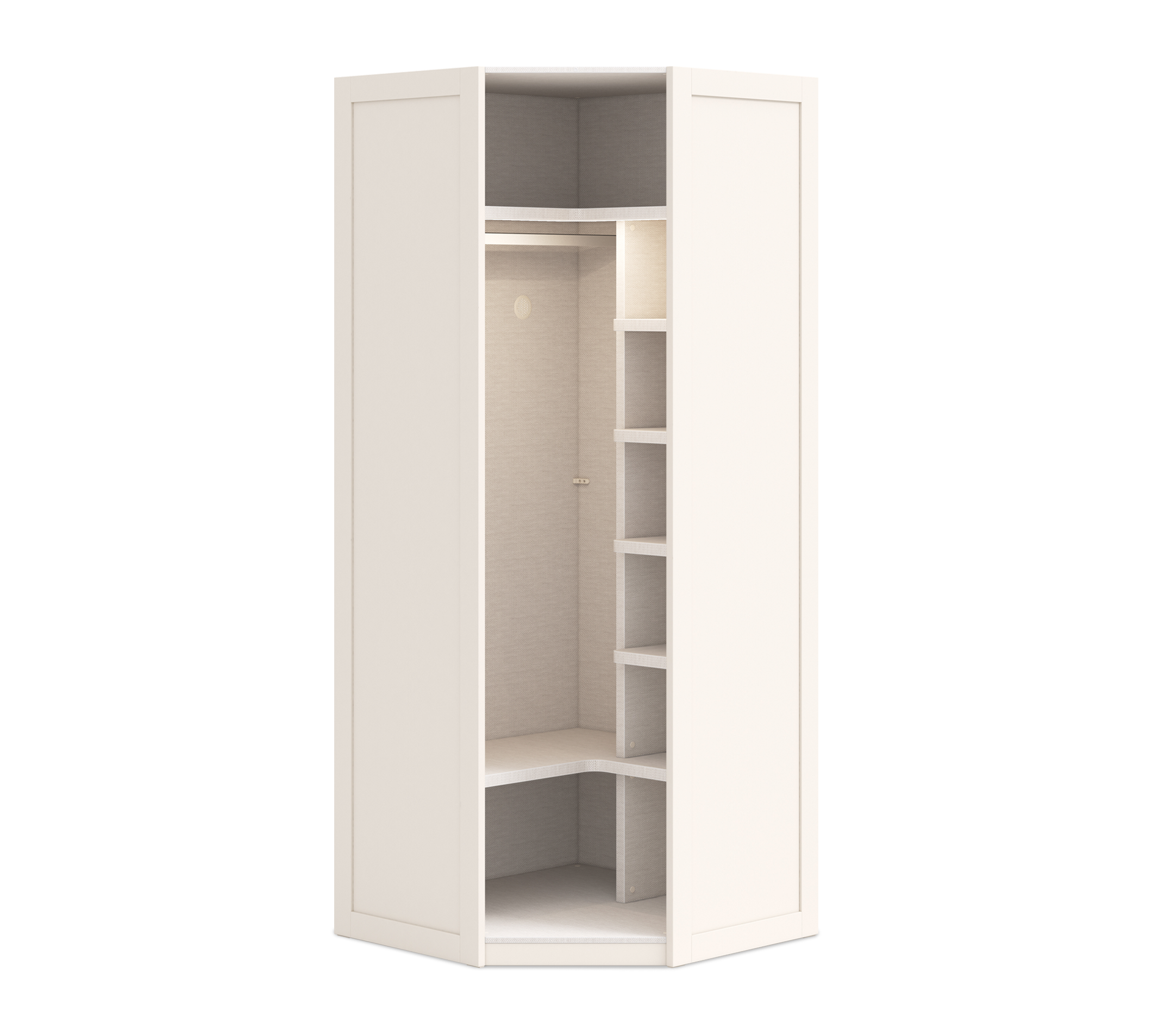 Armadio Angolare con Porta in Vetro (Crema)