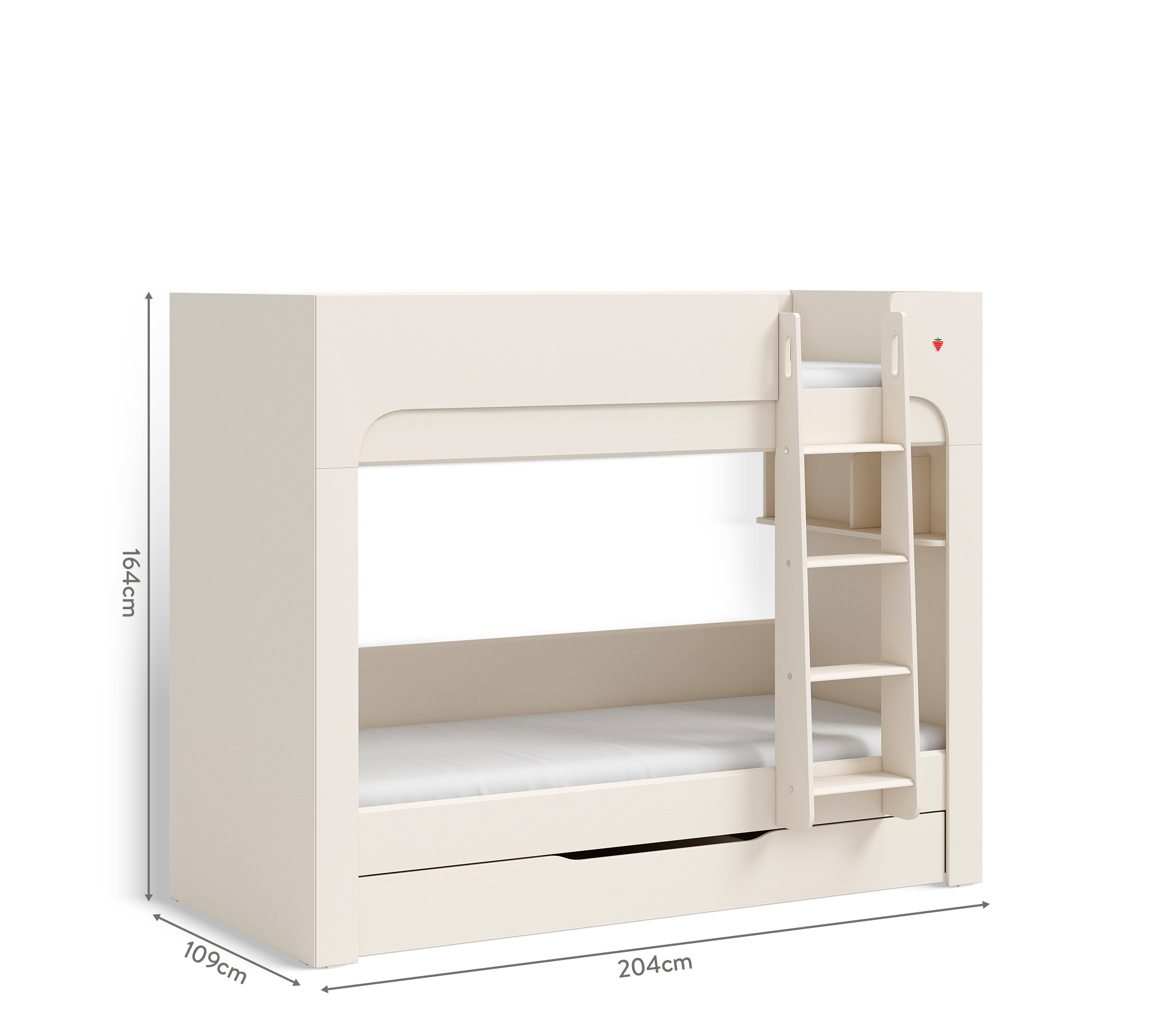 Letto a Castello Varia Crema con Cassetto Estraibile (90x200 cm)
