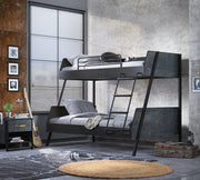 Letto a Castello Largo in Metallo Scuro (90x200-120x200 cm)