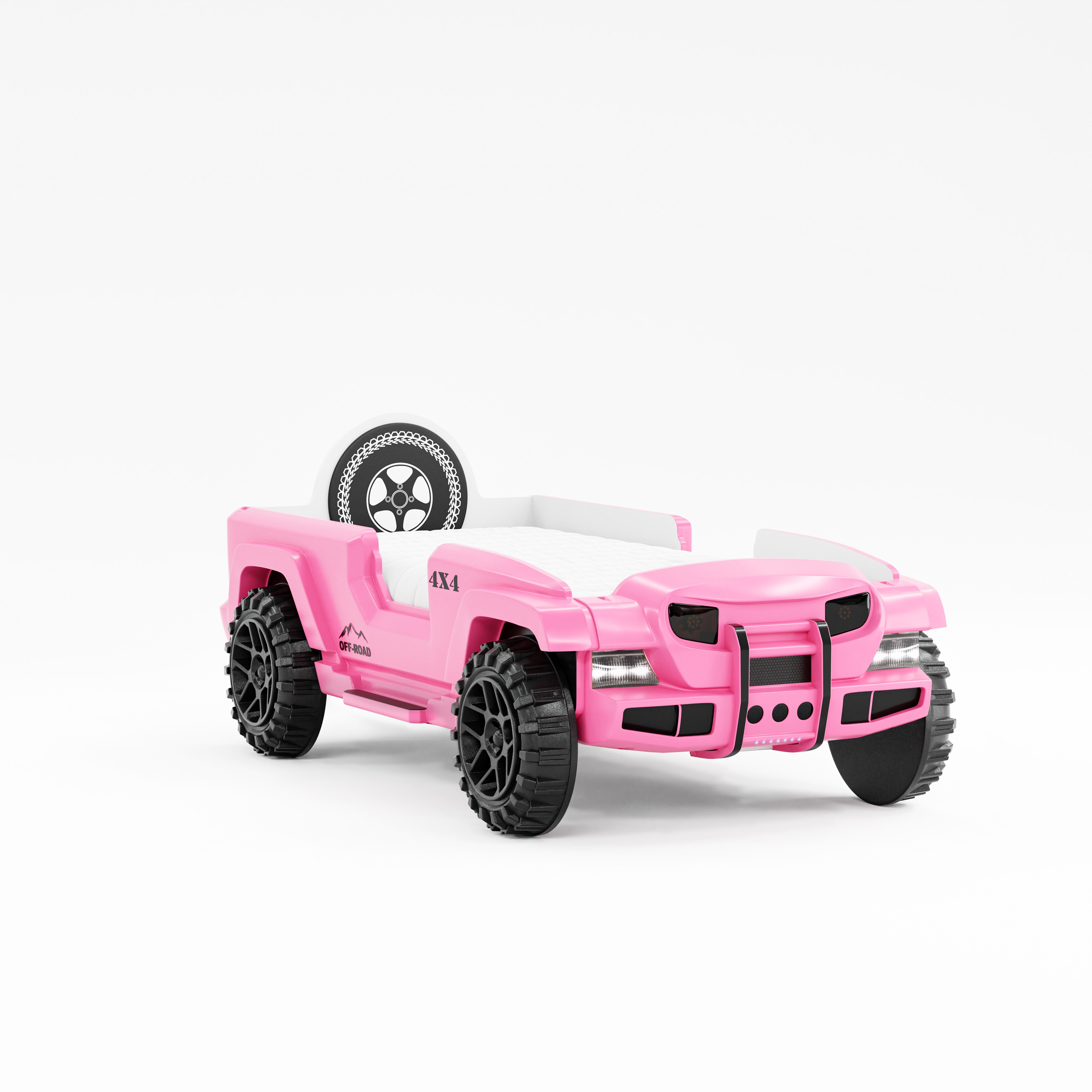Letto Auto Jeep con LED - Rosa