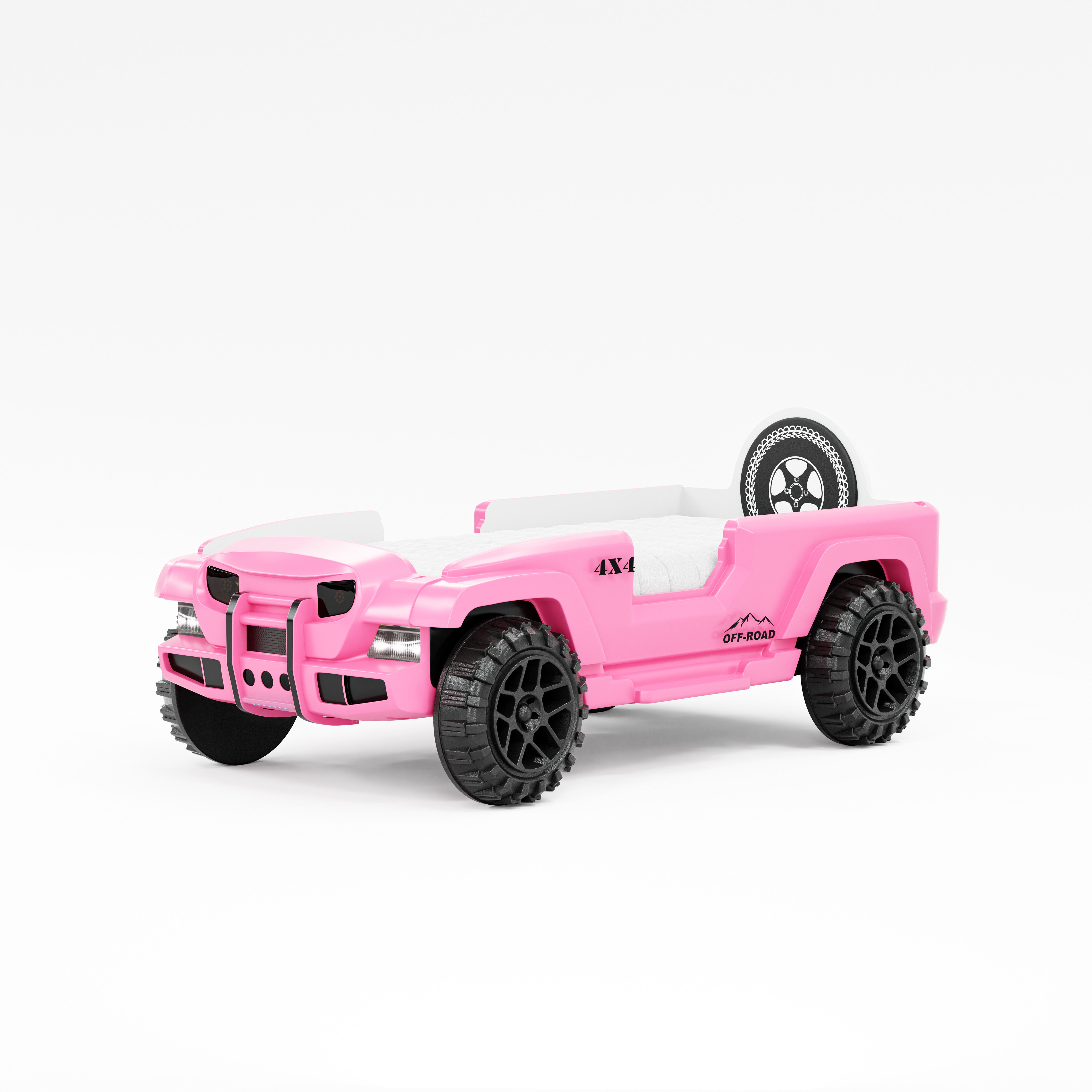 Letto Auto Jeep con LED - Rosa