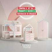 Cameretta Completa Pink House Casetta + Materasso OMAGGIO: Letto, Armadio e Cassettiera