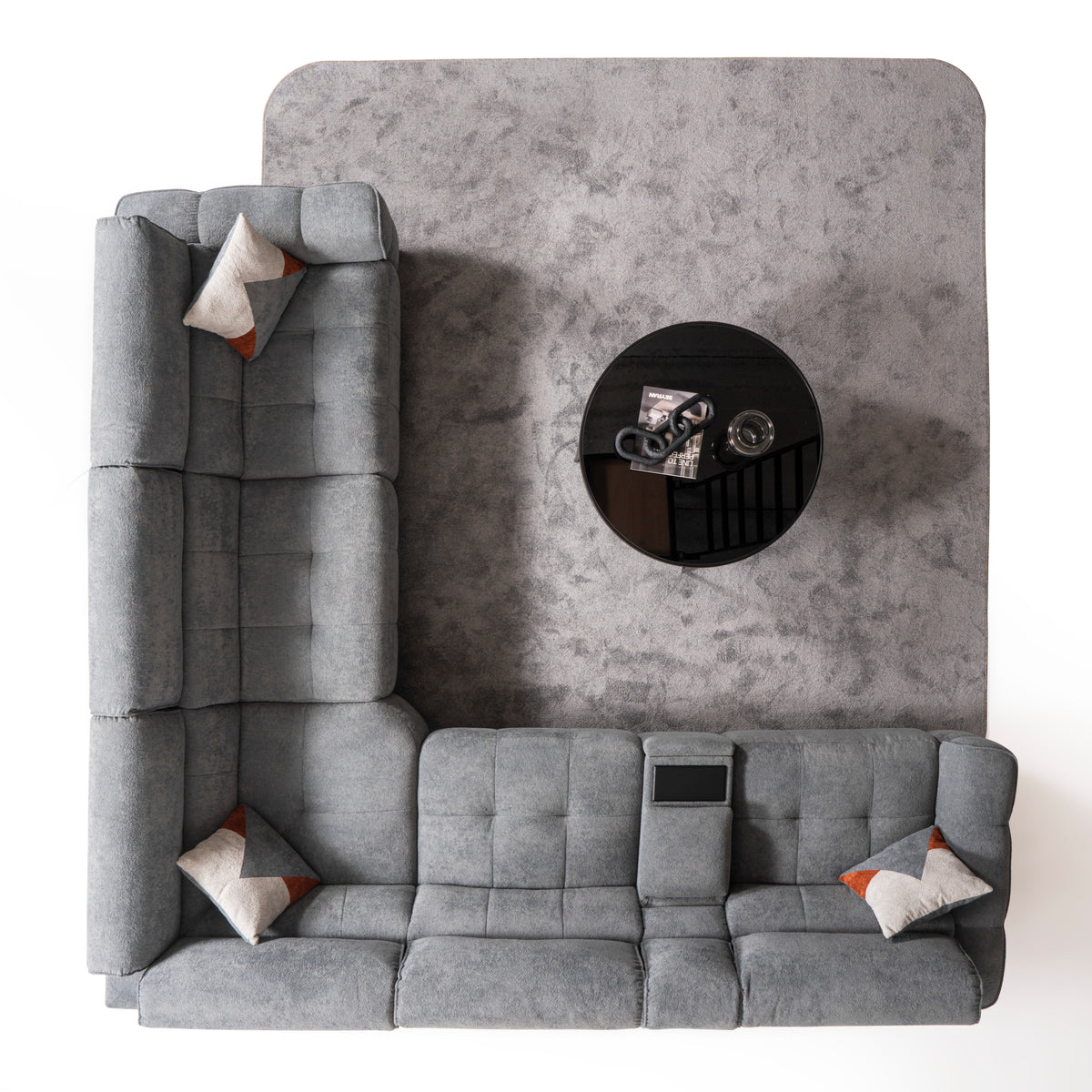 Divano Angolare Torino con Doppio Relax e Console