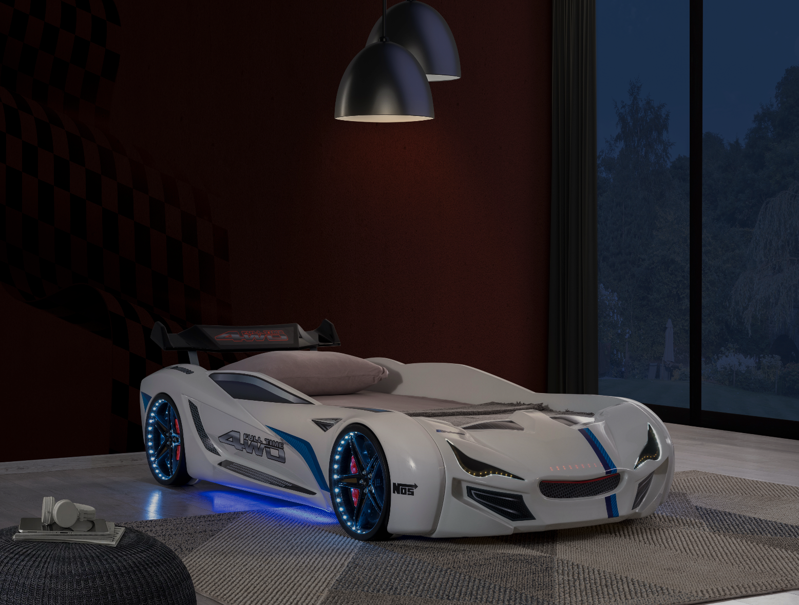 Letto Auto MVN1 con LED 90x190cm