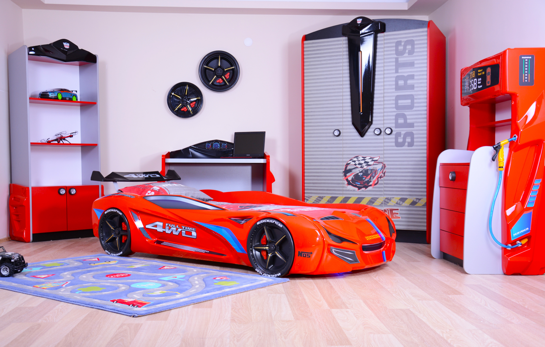 Letto Auto MVN1 con LED 90x190cm