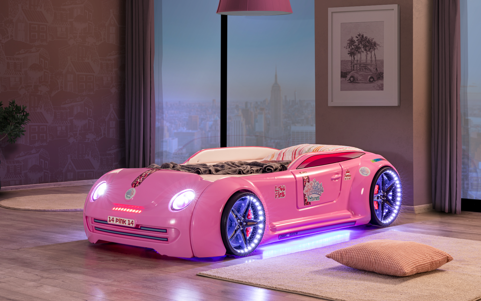Letto Auto Pink Love – Rosa