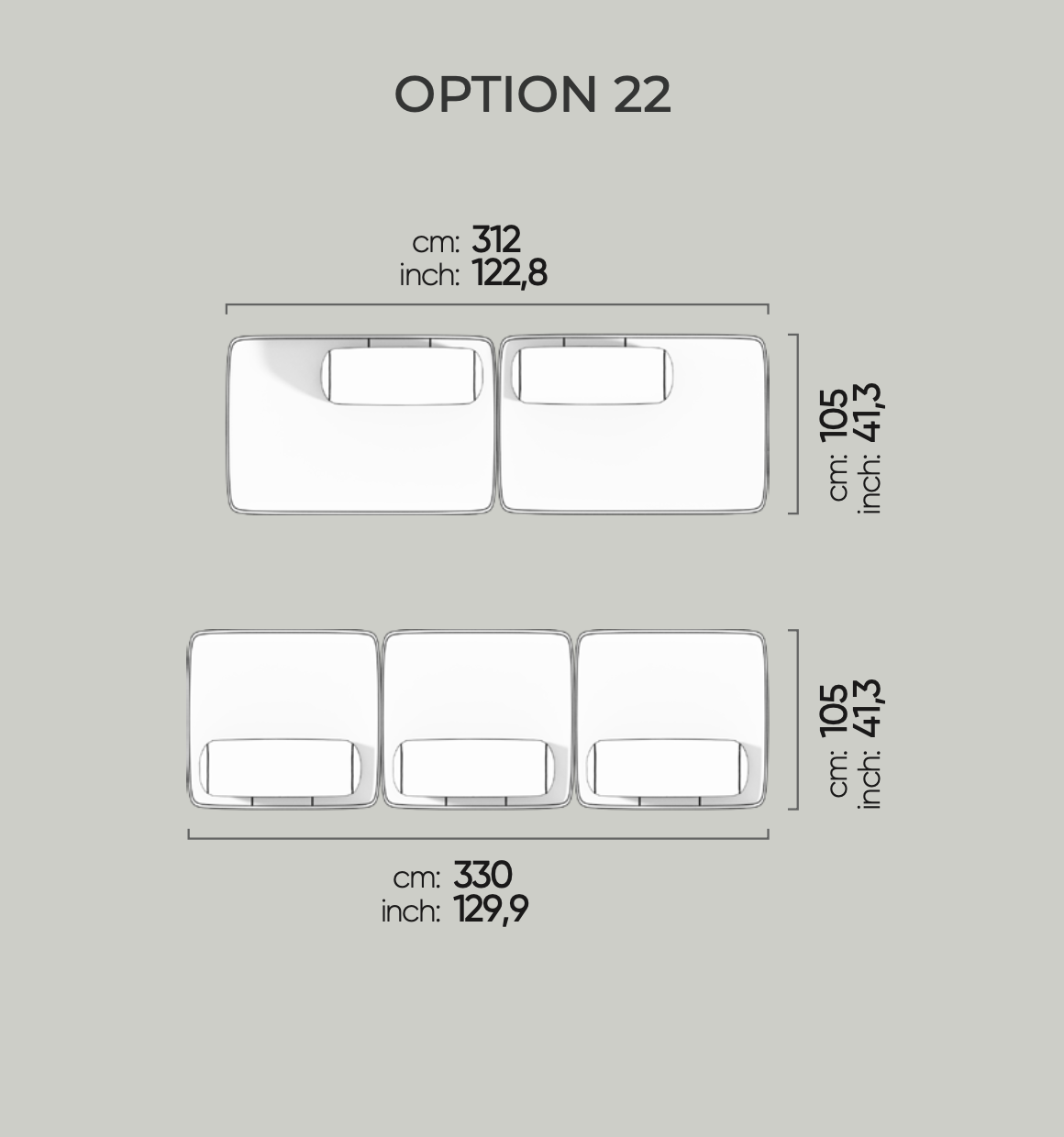 Divano Modulare Bon Bon Linea – Composizione 22