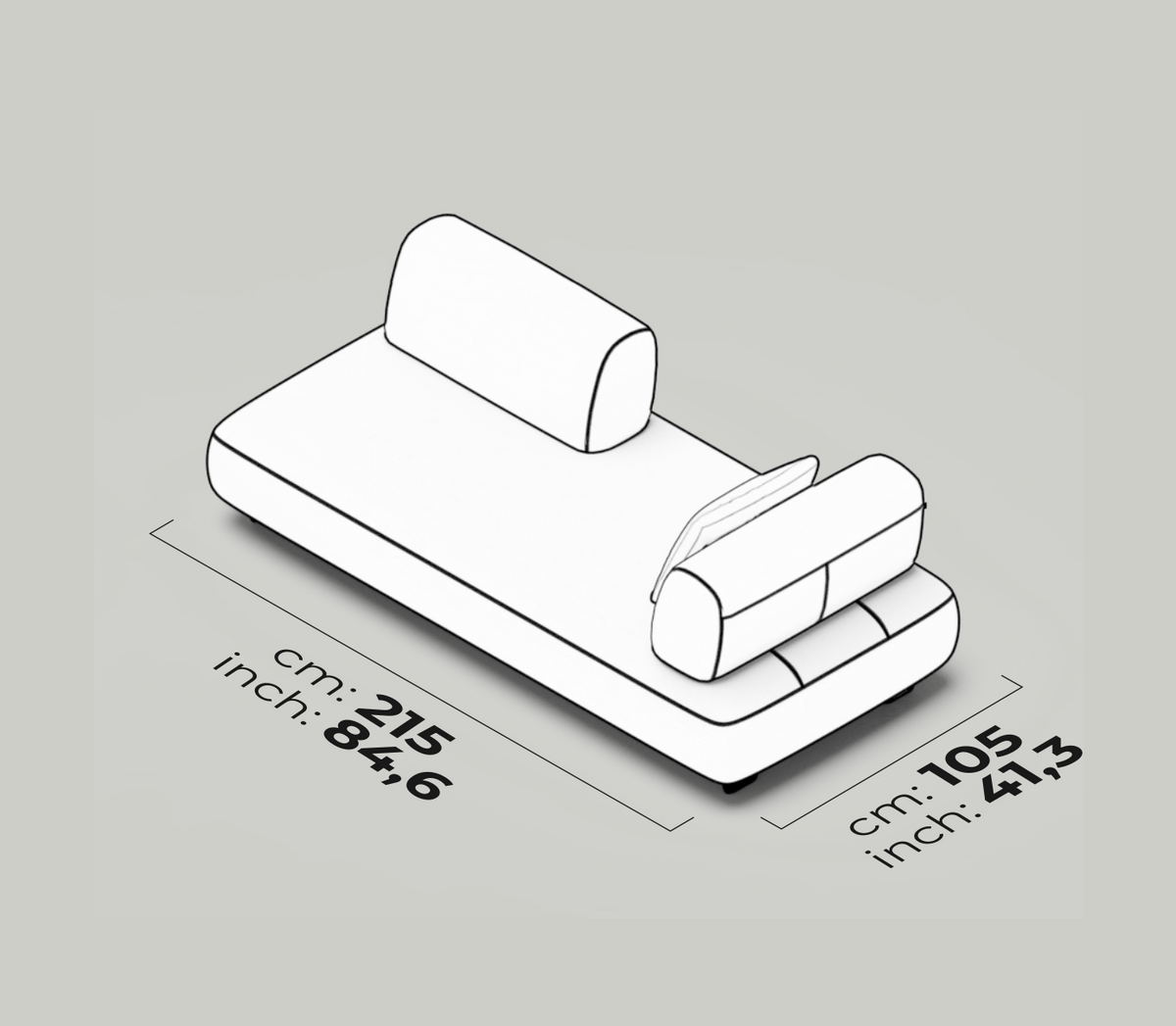 Divano Modulare Bon Bon Linea – Modulo Relax Doppio Schienale (Destro)