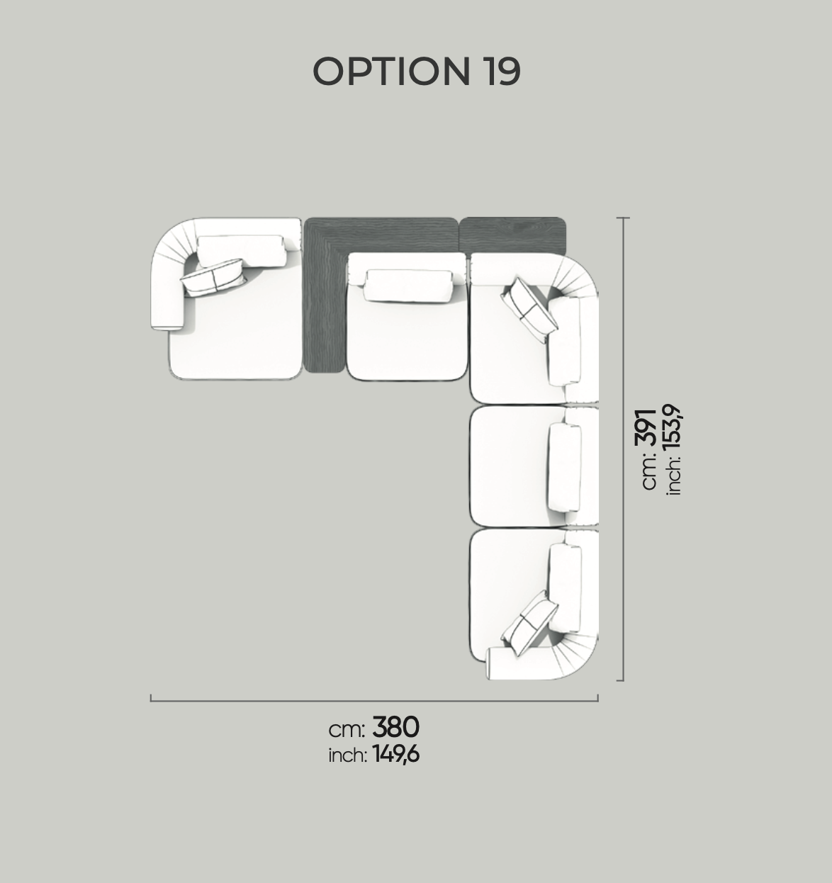 Divano Modulare Kyoto – Composizione 19