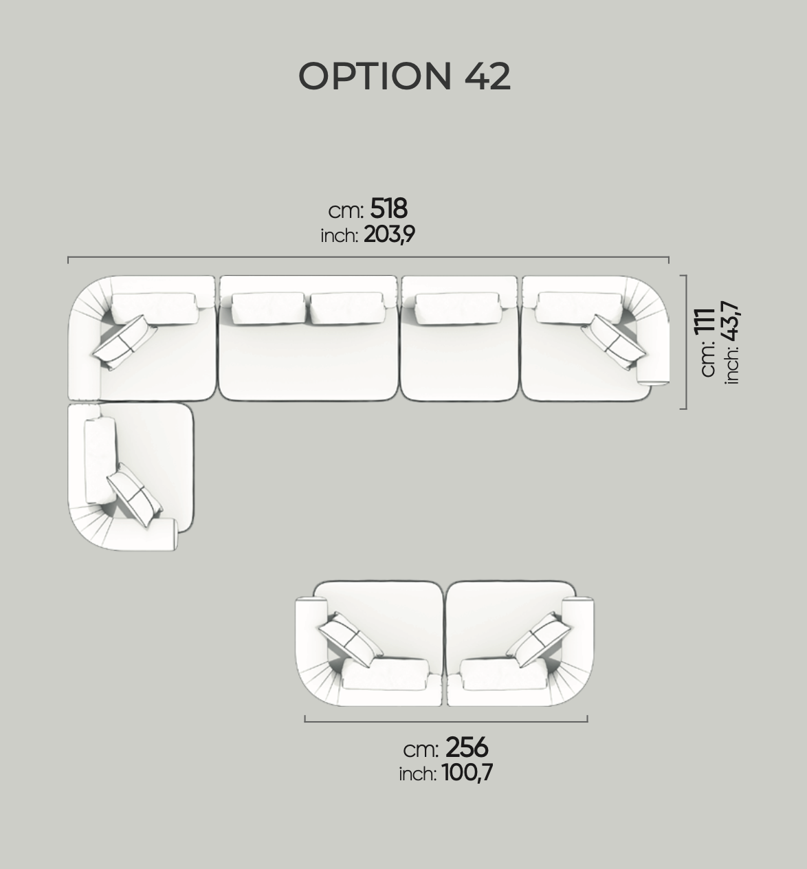 Divano Modulare Kyoto – Composizione 42