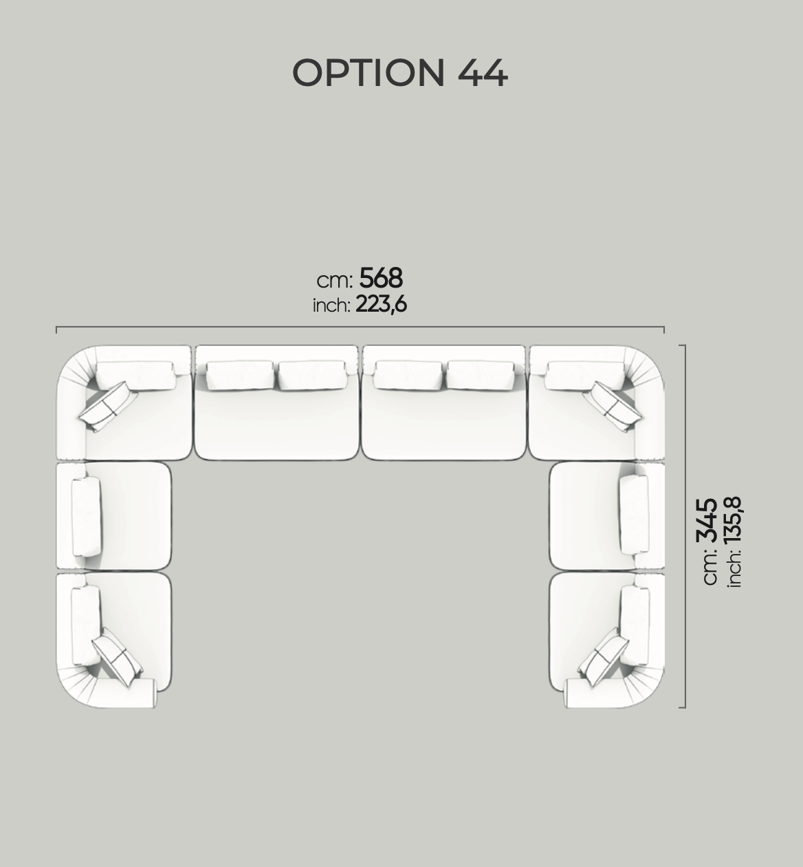 Divano Modulare Kyoto – Composizione 44