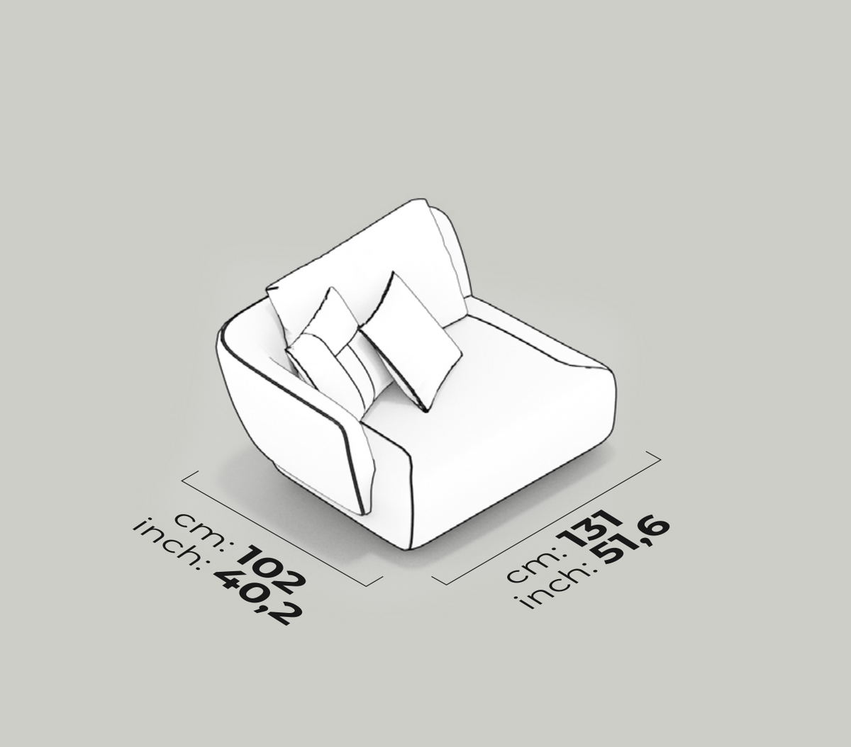 Divano Modulare Lugano – Modulo Bracciolo (Sinistro)