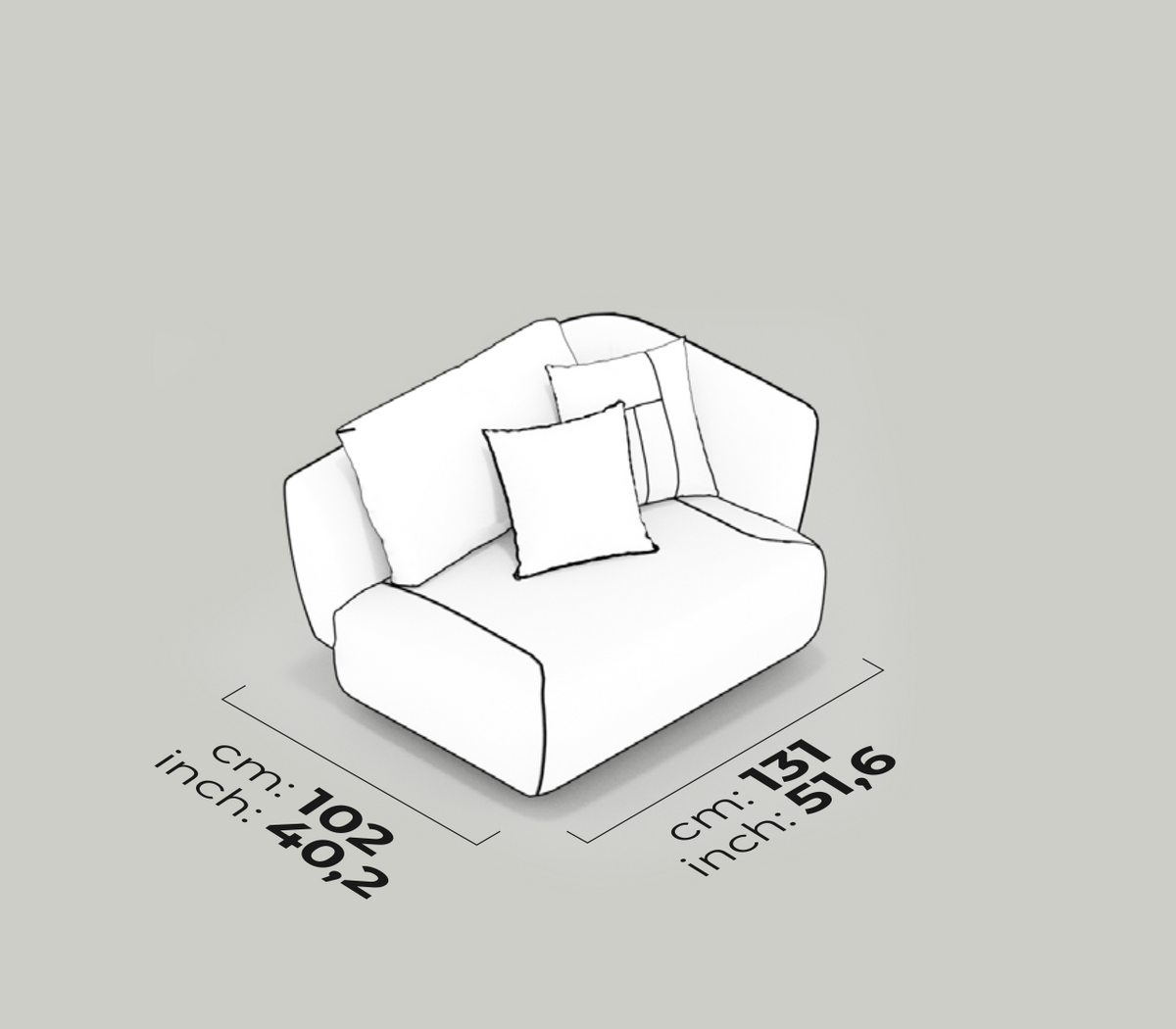 Divano Modulare Lugano – Modulo Bracciolo (Destro)