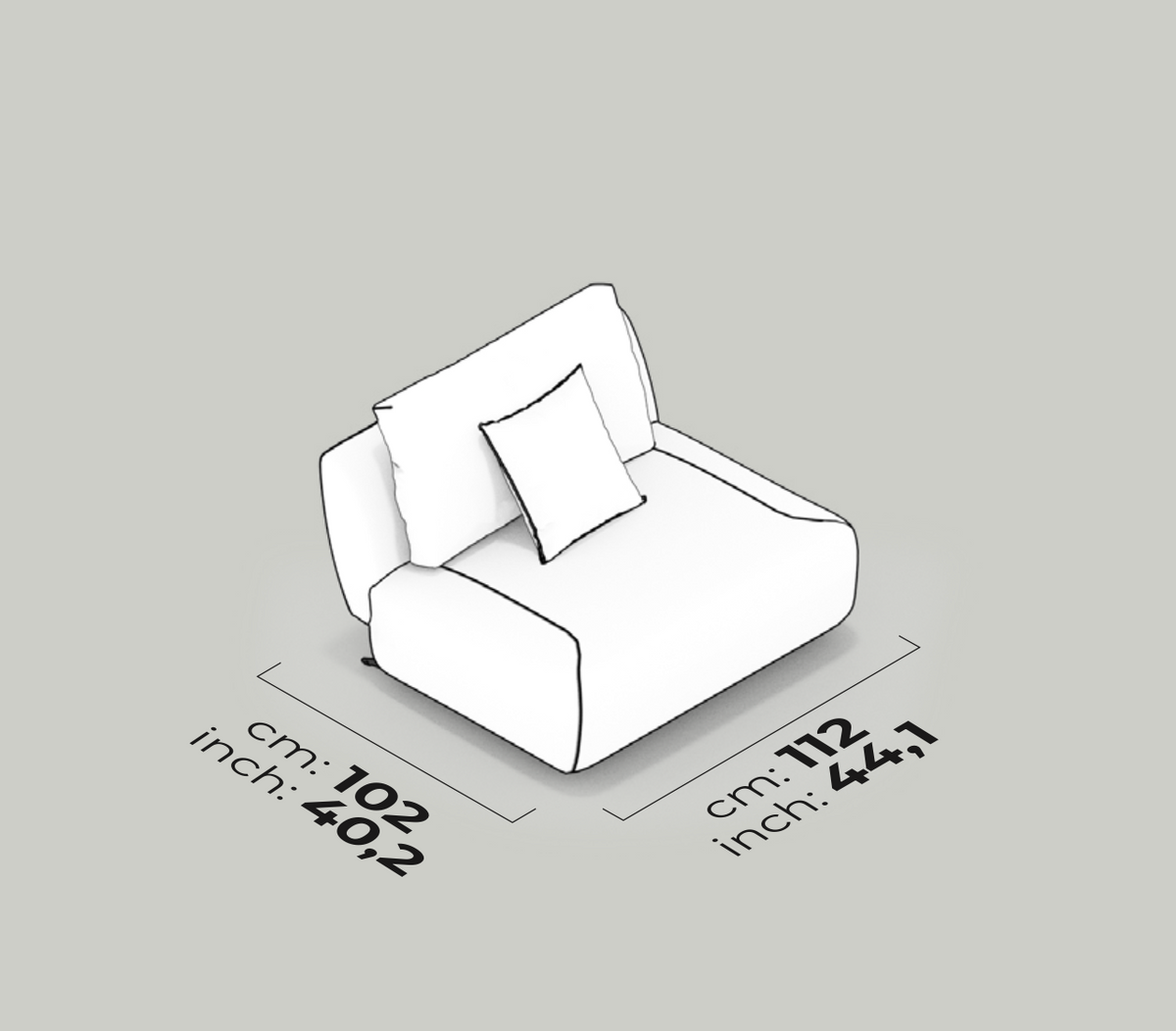Divano Modulare Lugano – Modulo Centrale