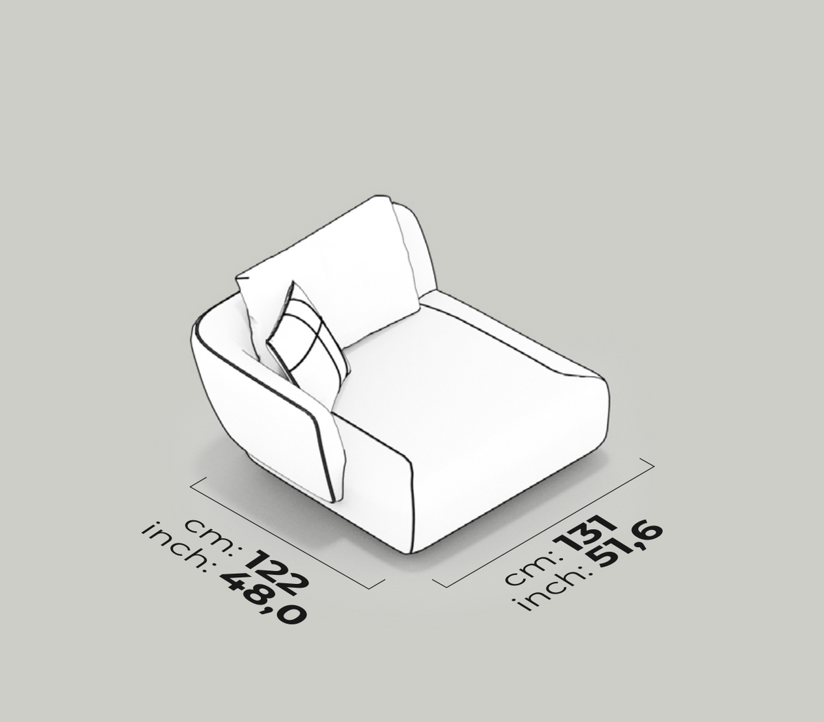 Divano Modulare Lugano – Modulo Relax (Sinistro)