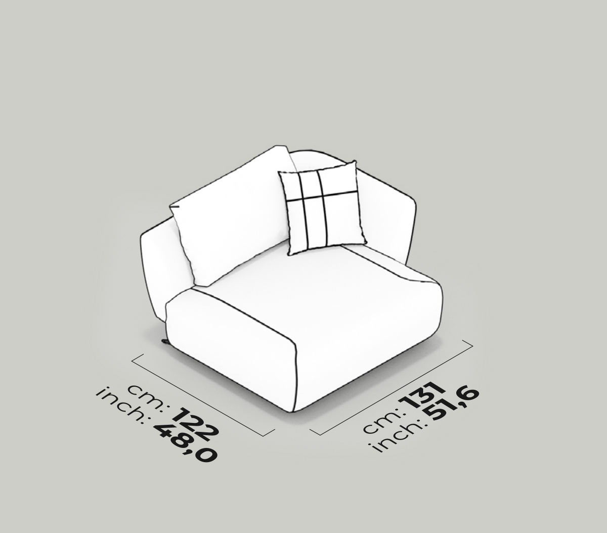 Divano Modulare Lugano – Modulo Relax (Destro)
